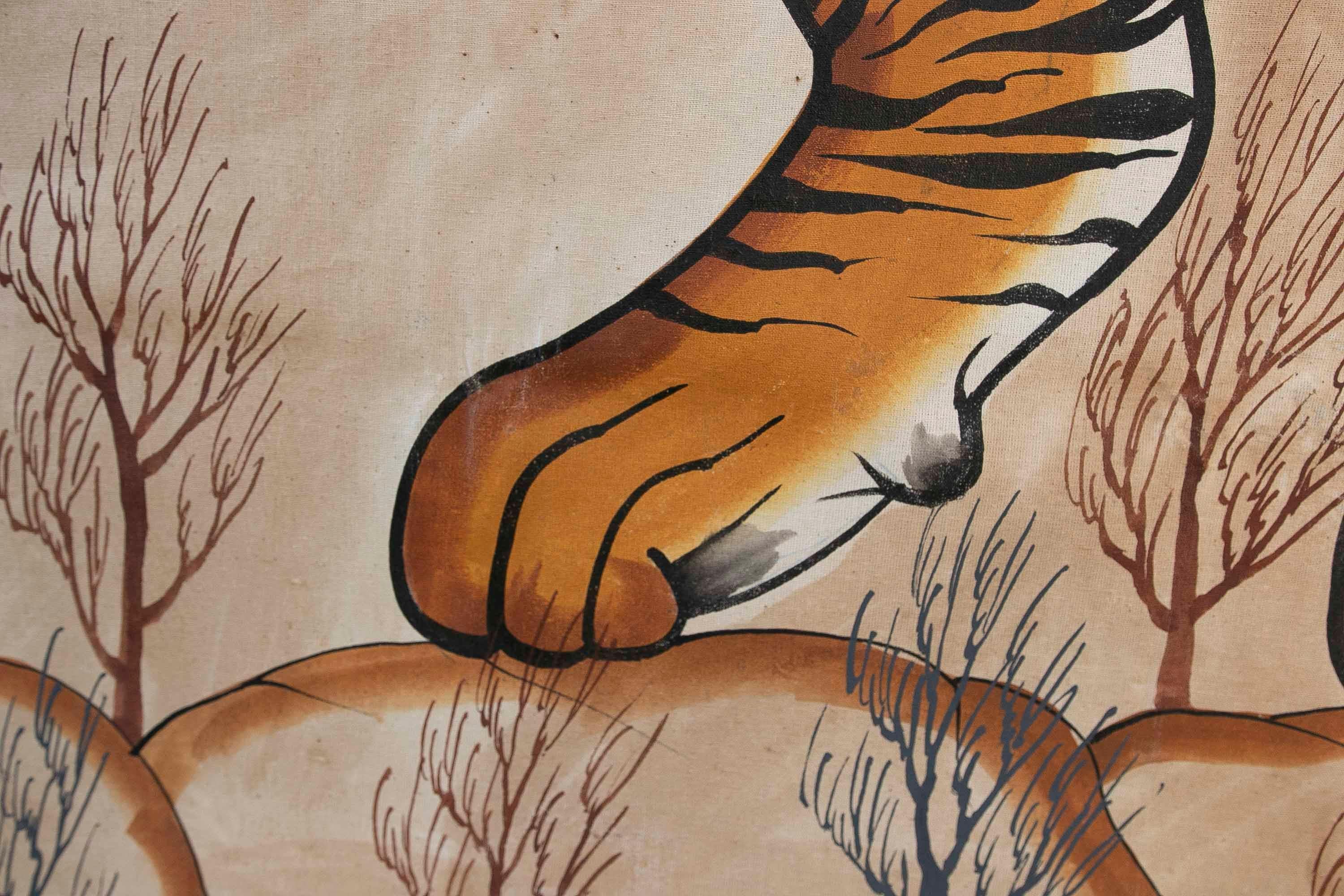 Jaime Parlade, Designer-Handgemälde „Tiger“, Öl auf Leinwand, 1970er Jahre im Angebot 6