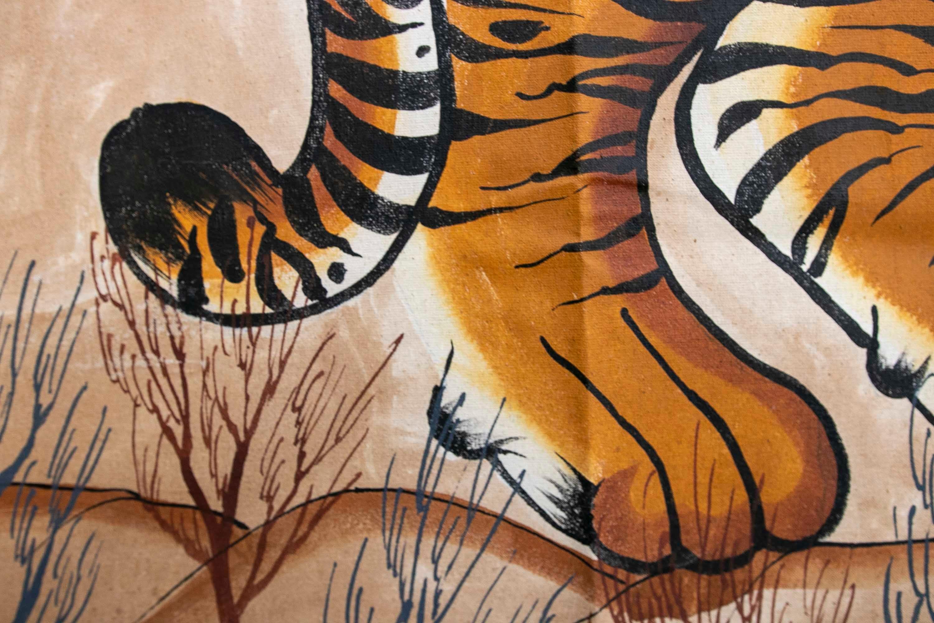 Jaime Parlade, Designer-Handgemälde „Tiger“, Öl auf Leinwand, 1970er Jahre im Angebot 8