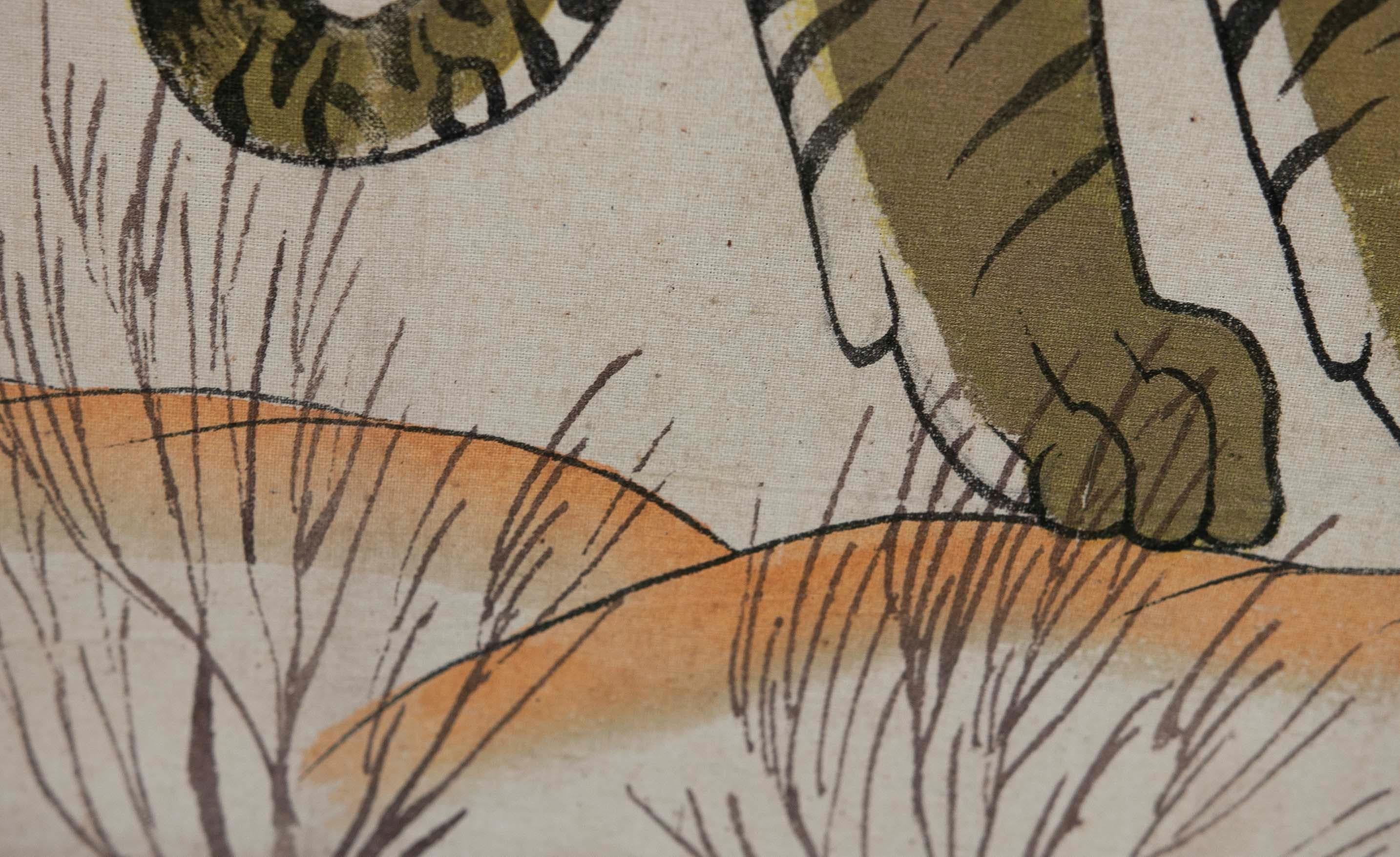 Jaime Parlade, Designer-Handgemälde „Tiger“, Öl auf Leinwand, 1970er Jahre im Angebot 8