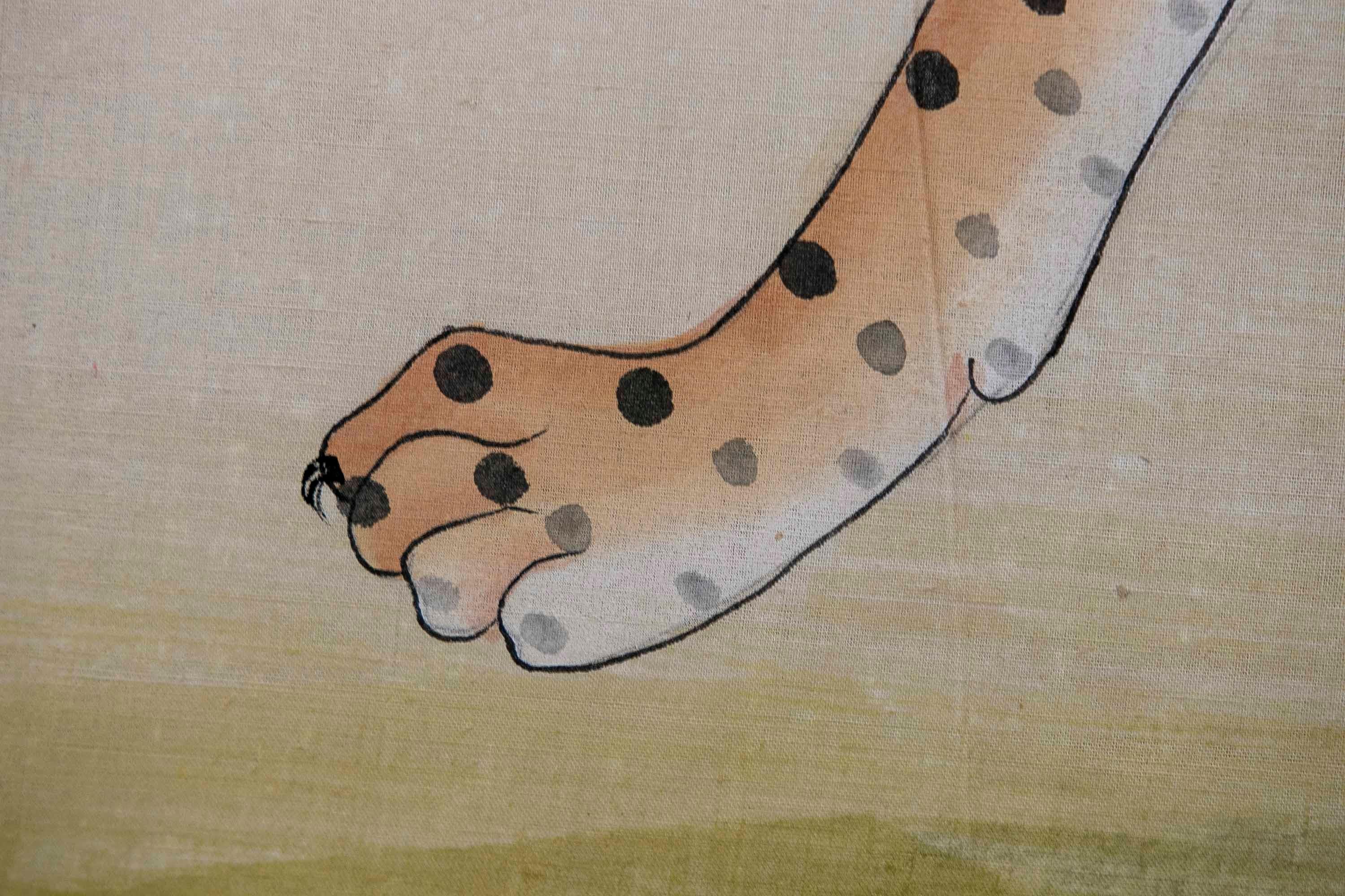 1970 Jaime Parlade Designer Hand Painting Cheetah