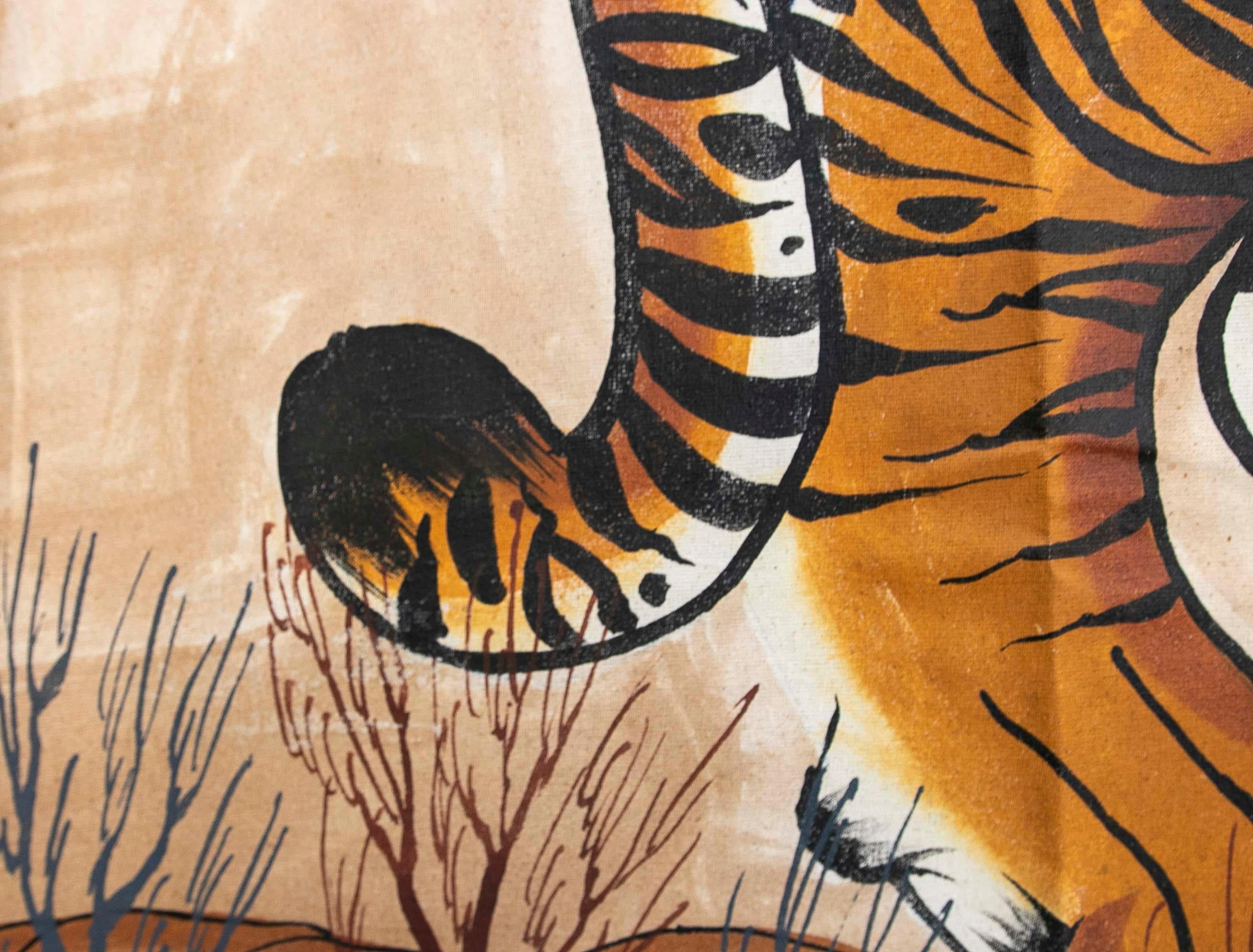 Jaime Parlade, Designer-Handgemälde „Tiger“, Öl auf Leinwand, 1970er Jahre im Angebot 9