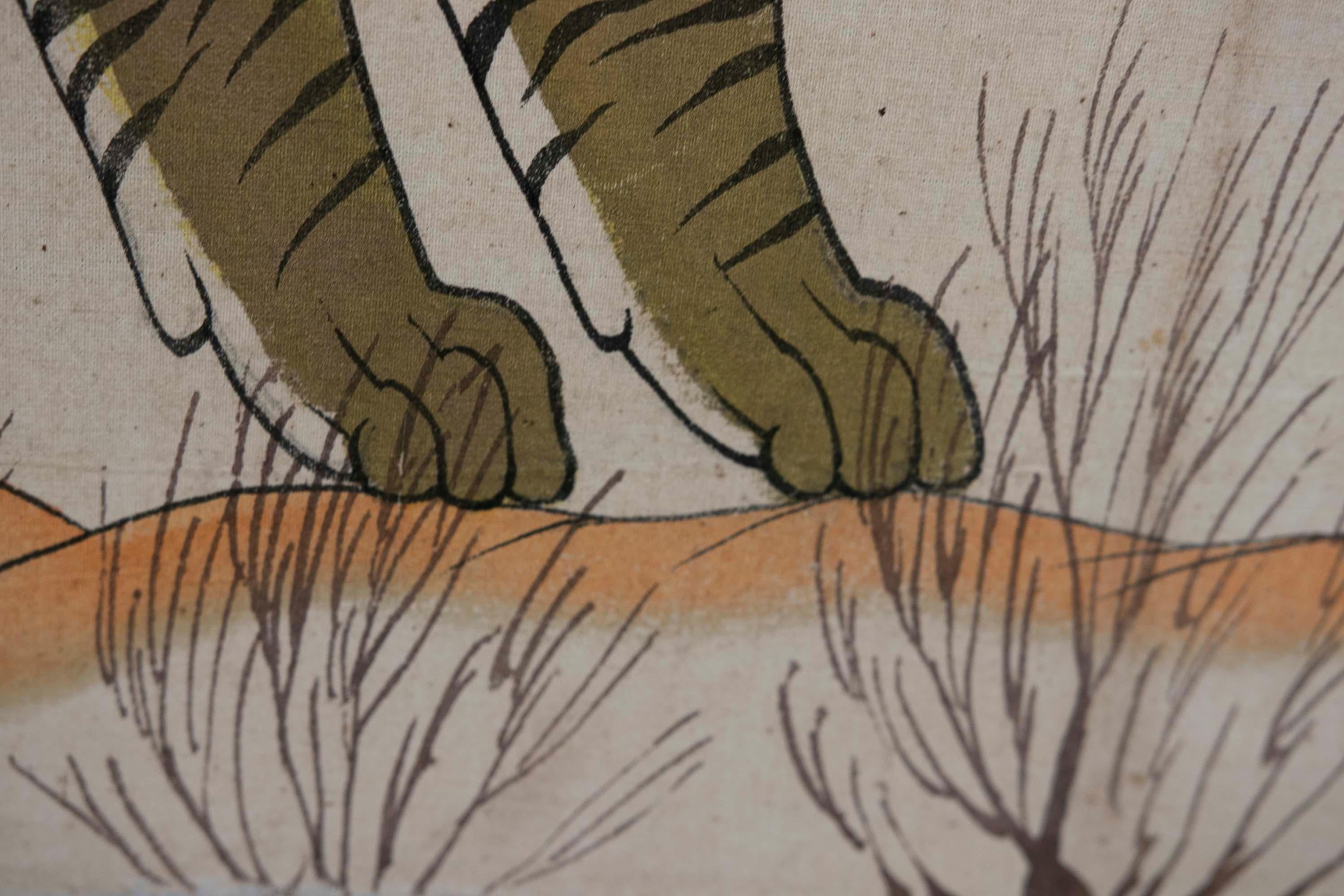 Jaime Parlade, Designer-Handgemälde „Tiger“, Öl auf Leinwand, 1970er Jahre im Angebot 9