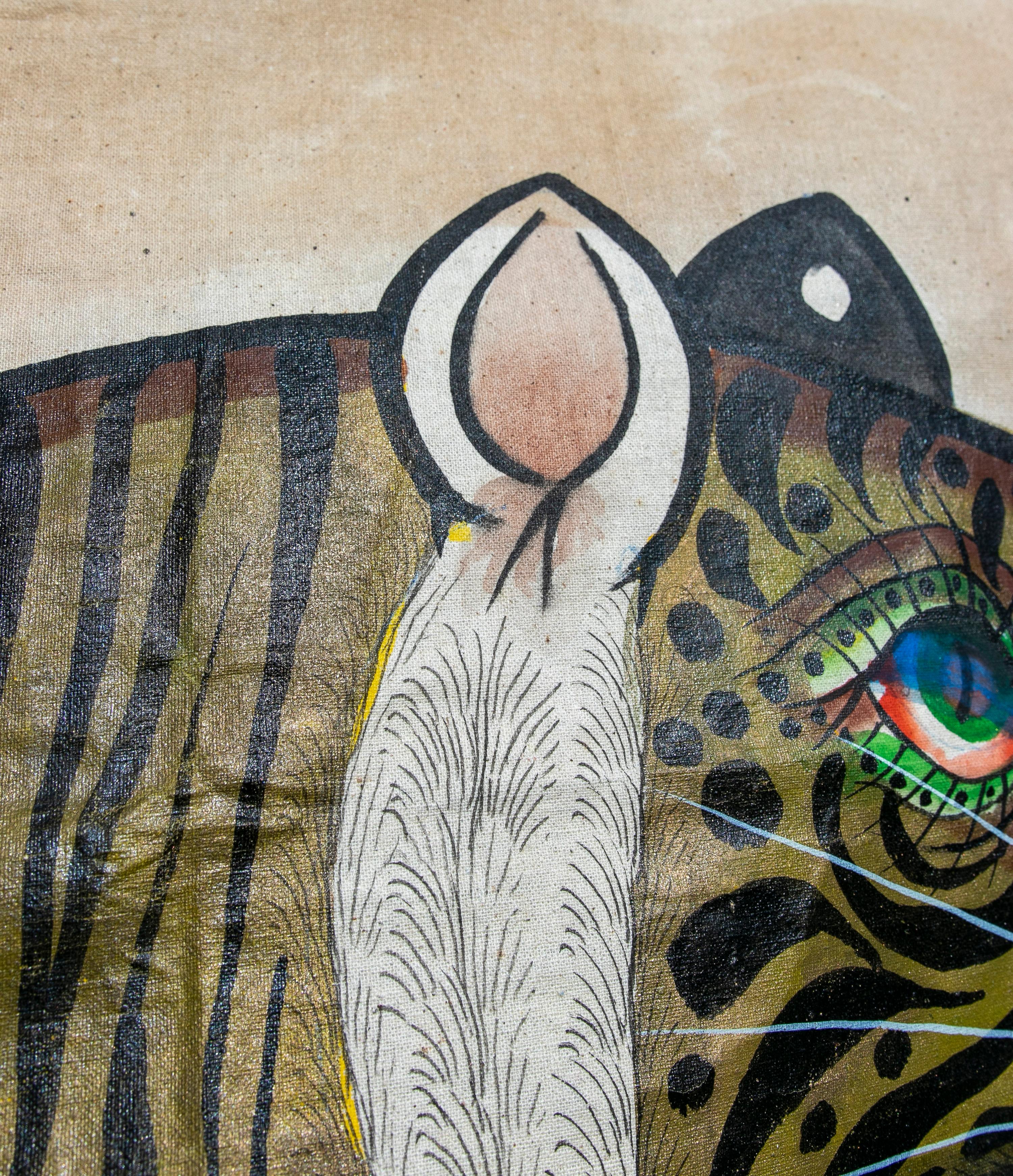 1970s Jaime Parlade Designer Hand Painting 