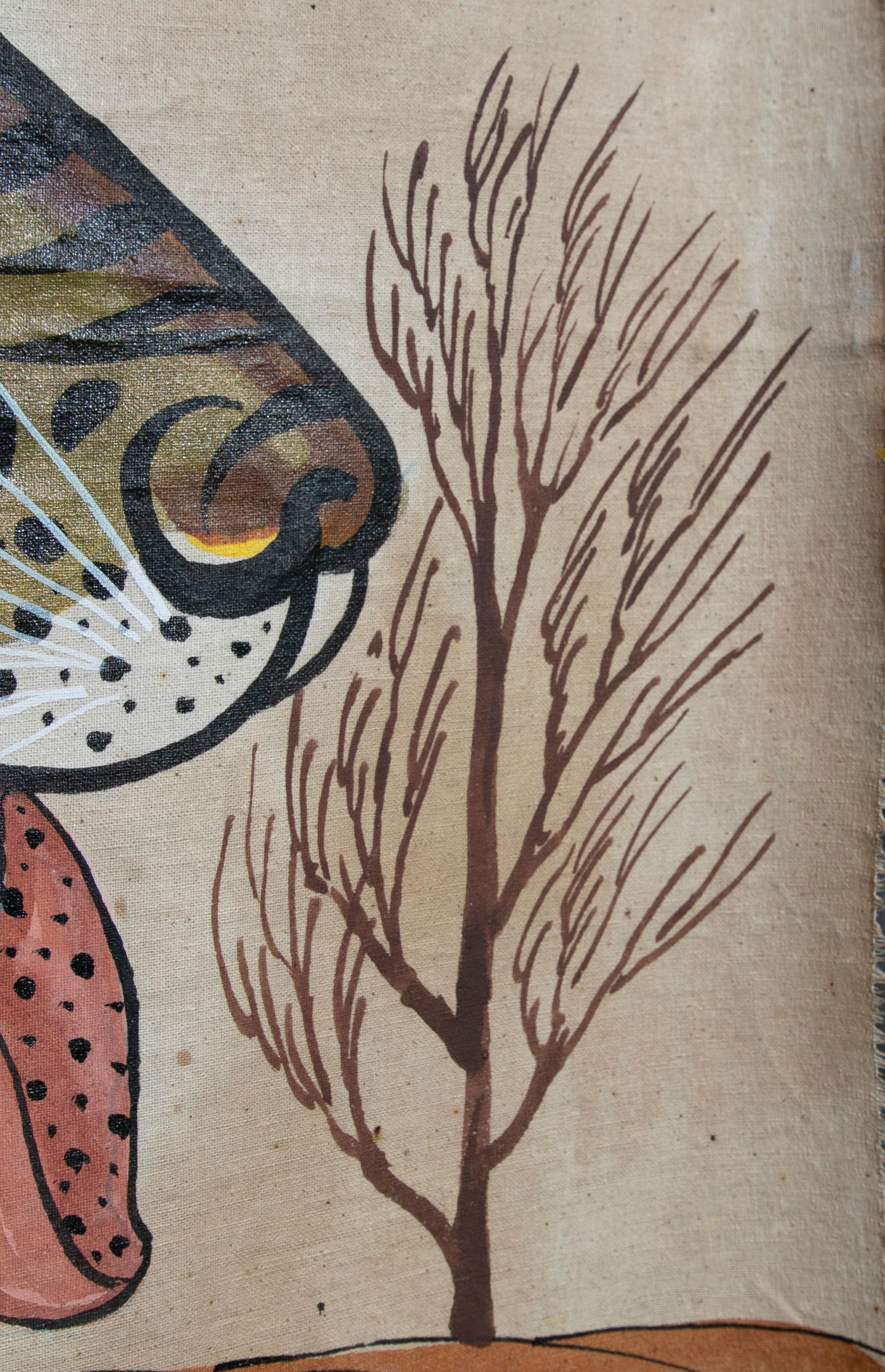 1970s Jaime Parlade Designer Hand Painting 