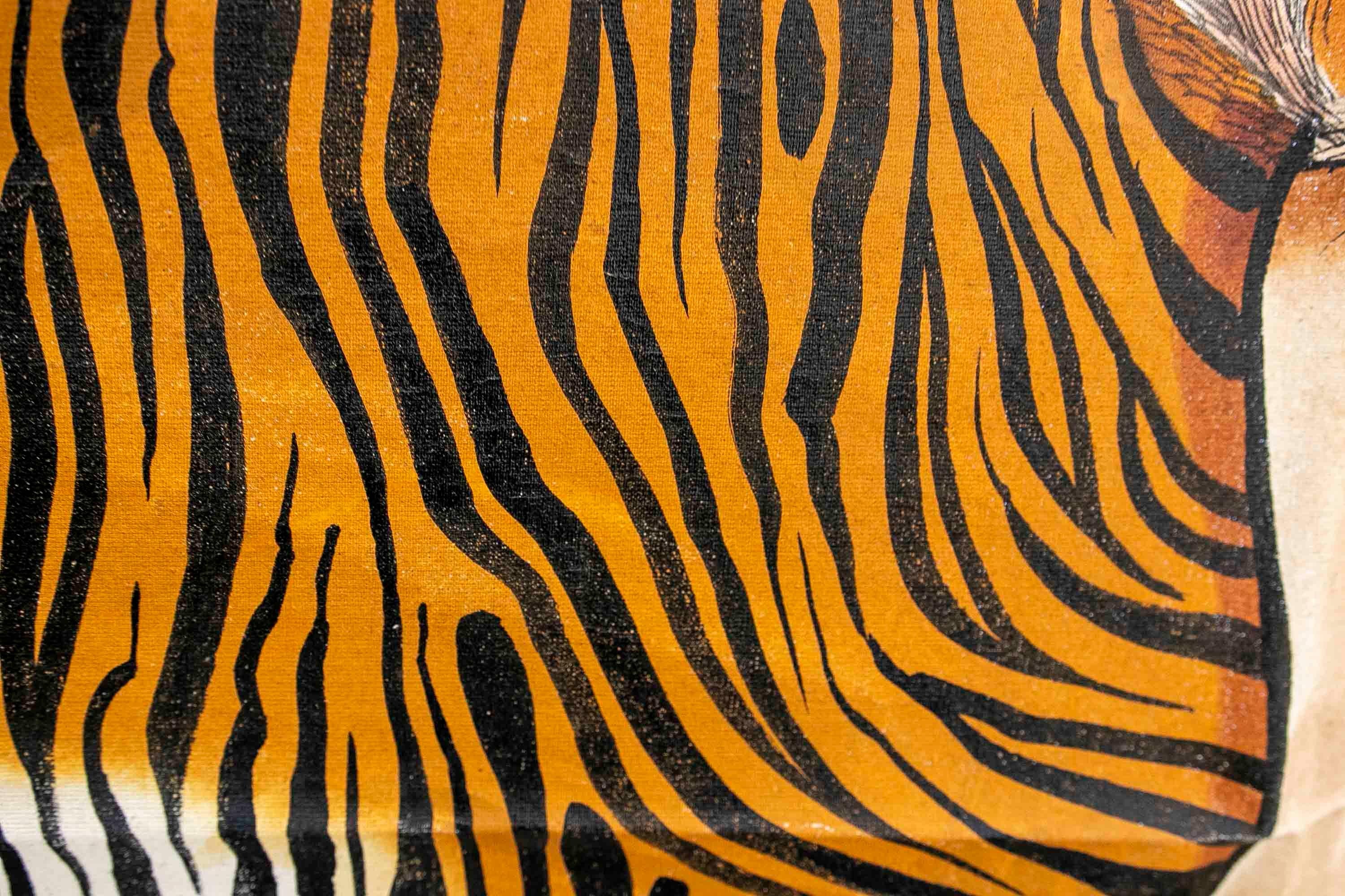 Jaime Parlade, Designer-Handgemälde „Tiger“, Öl auf Leinwand, 1970er Jahre im Angebot 12