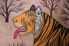 1970s Jaime Parlade Designer Hand Painting "Tiger" Oil on Canvas
