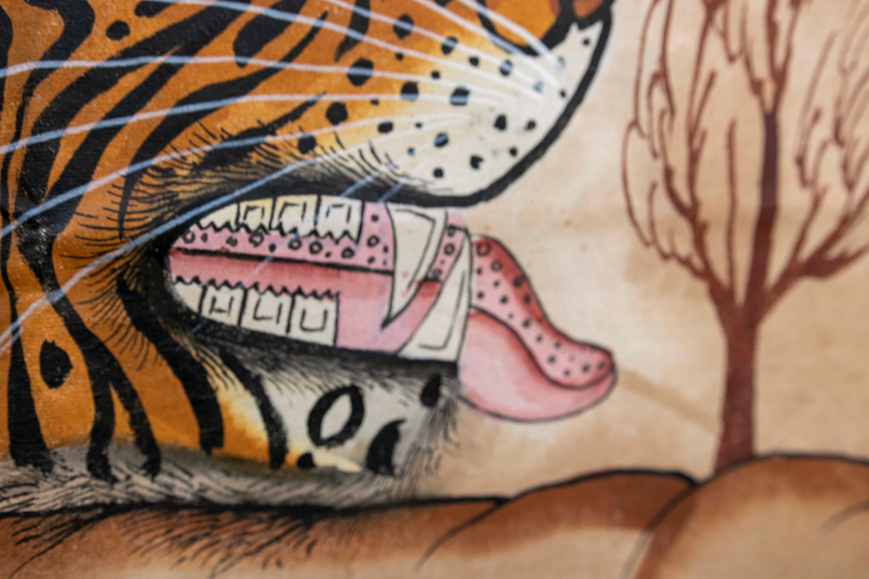 Jaime Parlade, Designer-Handgemälde „Tiger“, Öl auf Leinwand, 1970er Jahre im Angebot 14