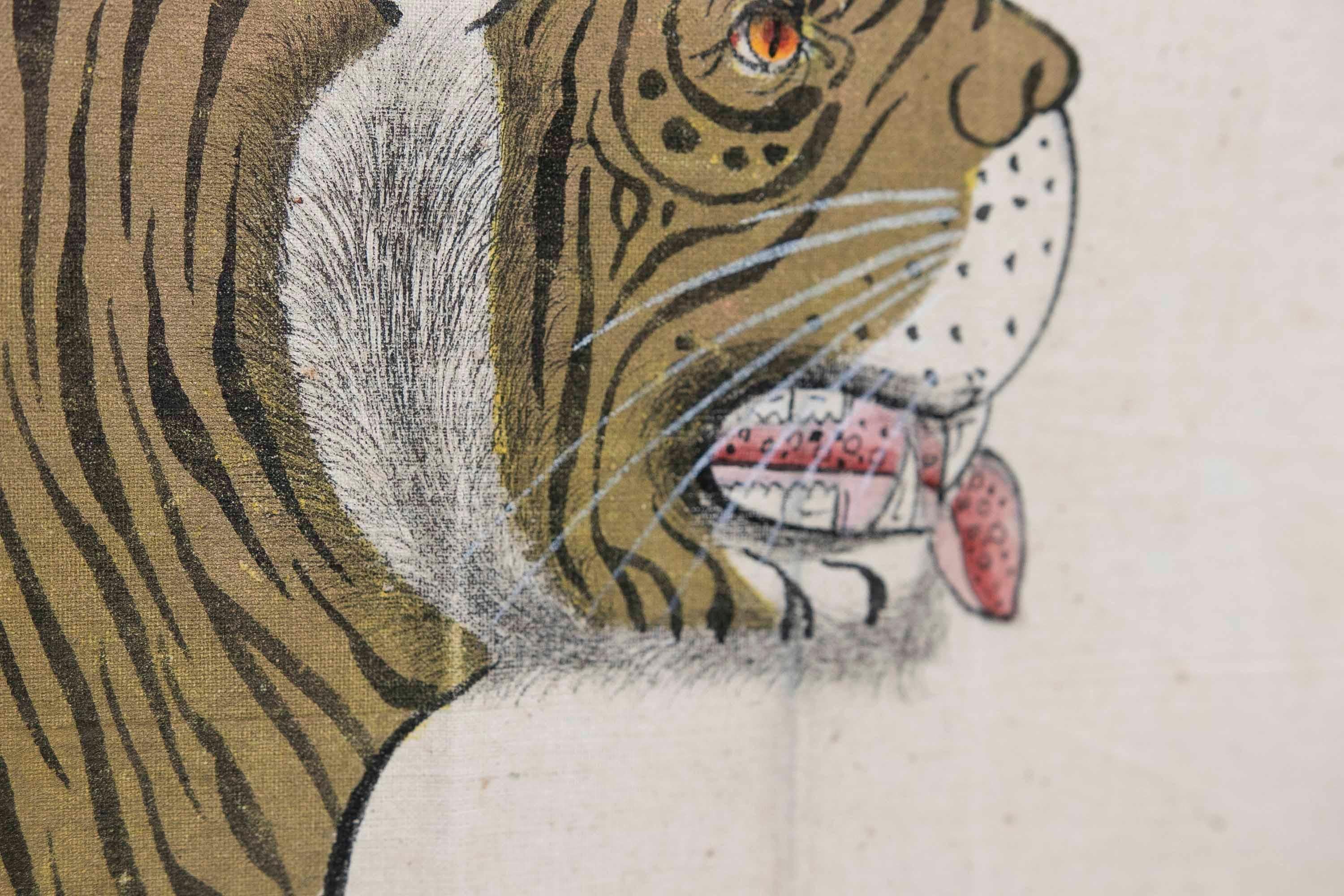 Jaime Parlade, Designer-Handgemälde „Tiger“, Öl auf Leinwand, 1970er Jahre (Indisch) im Angebot