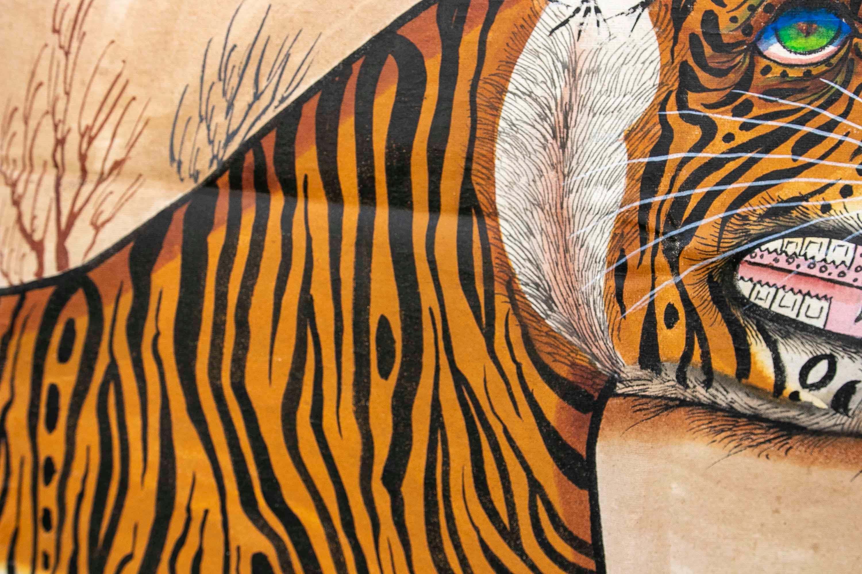 Jaime Parlade, Designer-Handgemälde „Tiger“, Öl auf Leinwand, 1970er Jahre im Zustand „Gut“ im Angebot in Marbella, ES