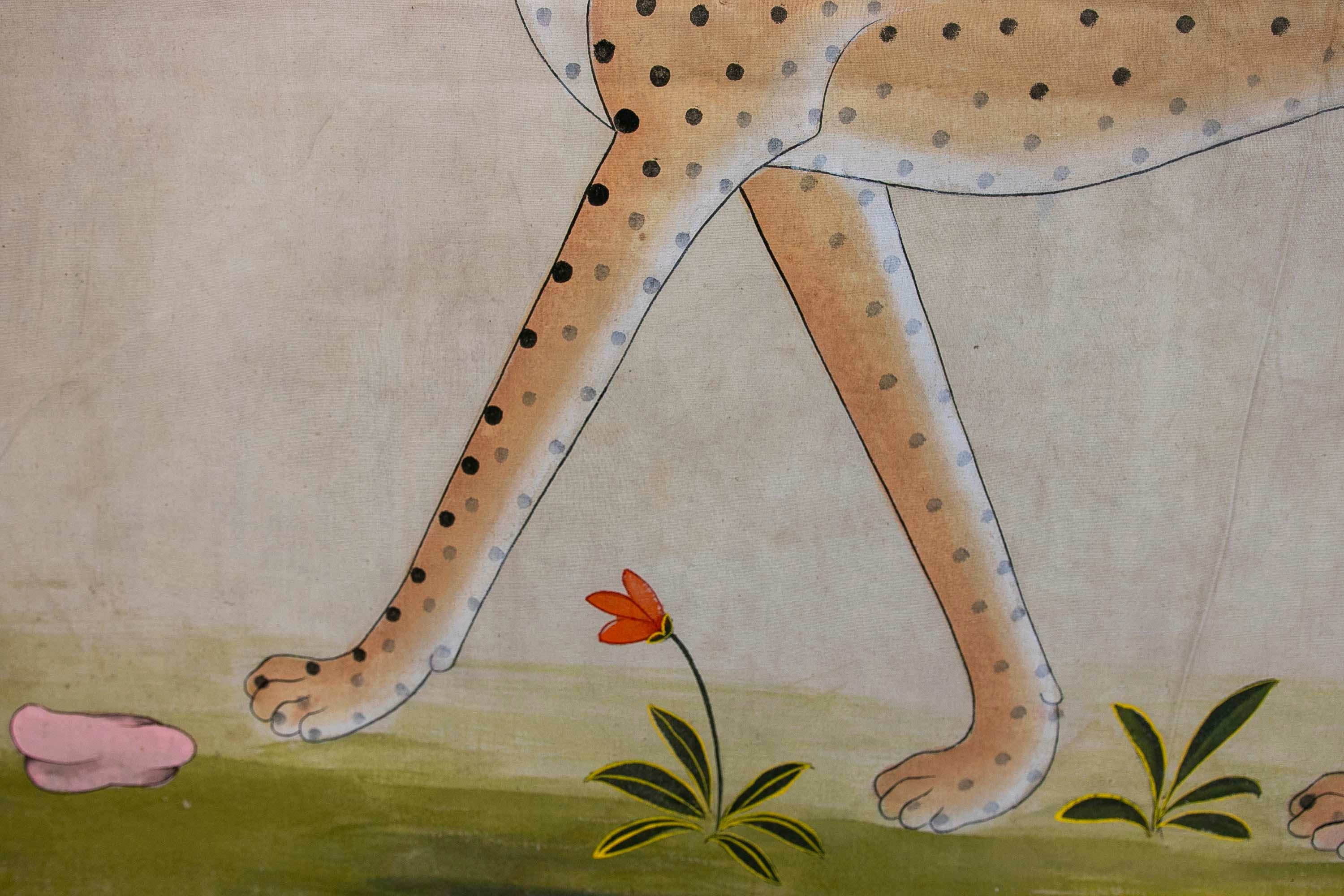 20th Century 1970s Jaime Parlade Designer Hand Painting “Cheetah