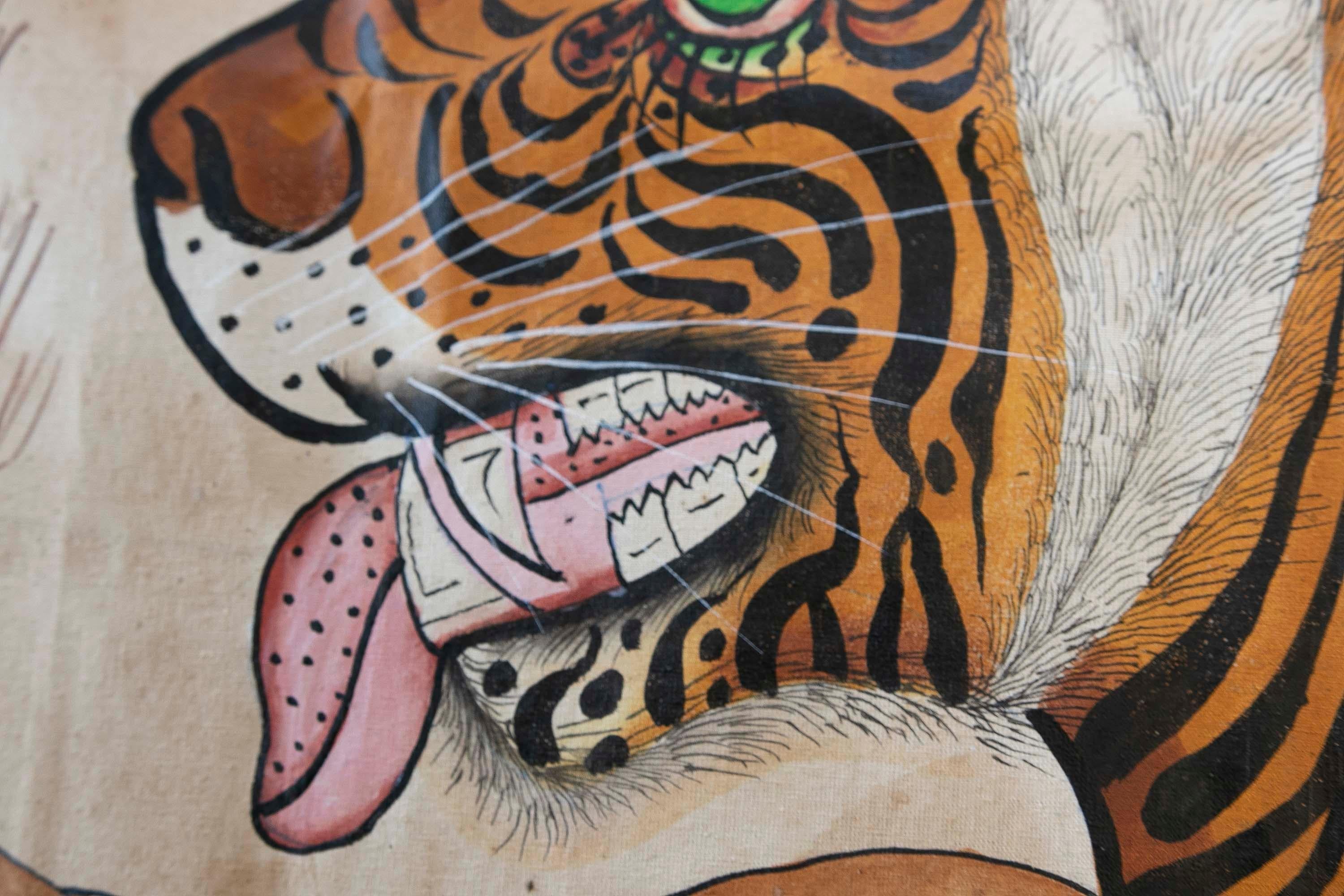 Jaime Parlade, Designer-Handgemälde „Tiger“, Öl auf Leinwand, 1970er Jahre im Zustand „Gut“ im Angebot in Marbella, ES