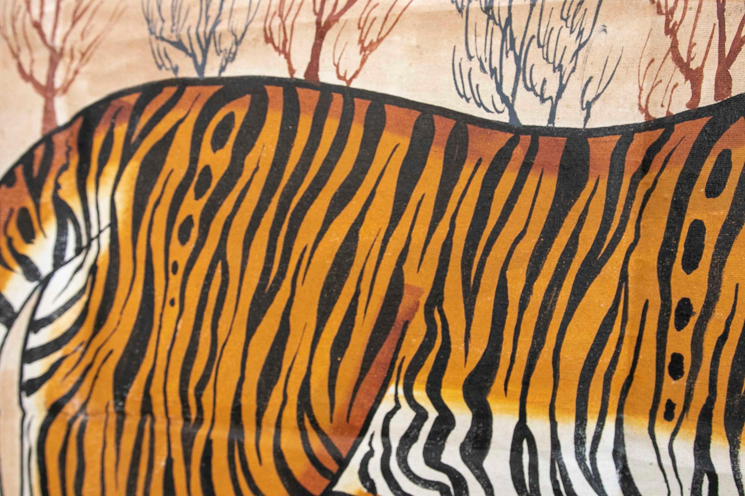 Jaime Parlade, Designer-Handgemälde „Tiger“, Öl auf Leinwand, 1970er Jahre im Angebot 2