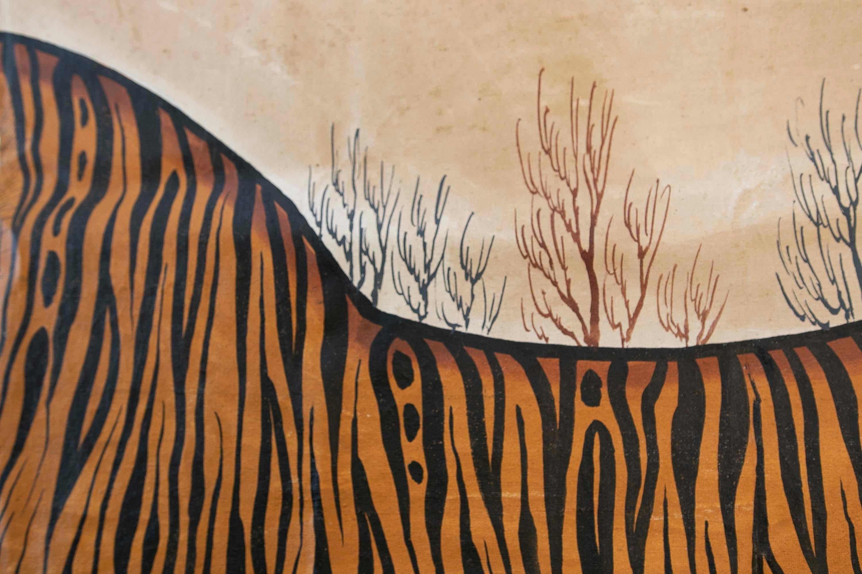 Jaime Parlade, Designer-Handgemälde „Tiger“, Öl auf Leinwand, 1970er Jahre im Angebot 1