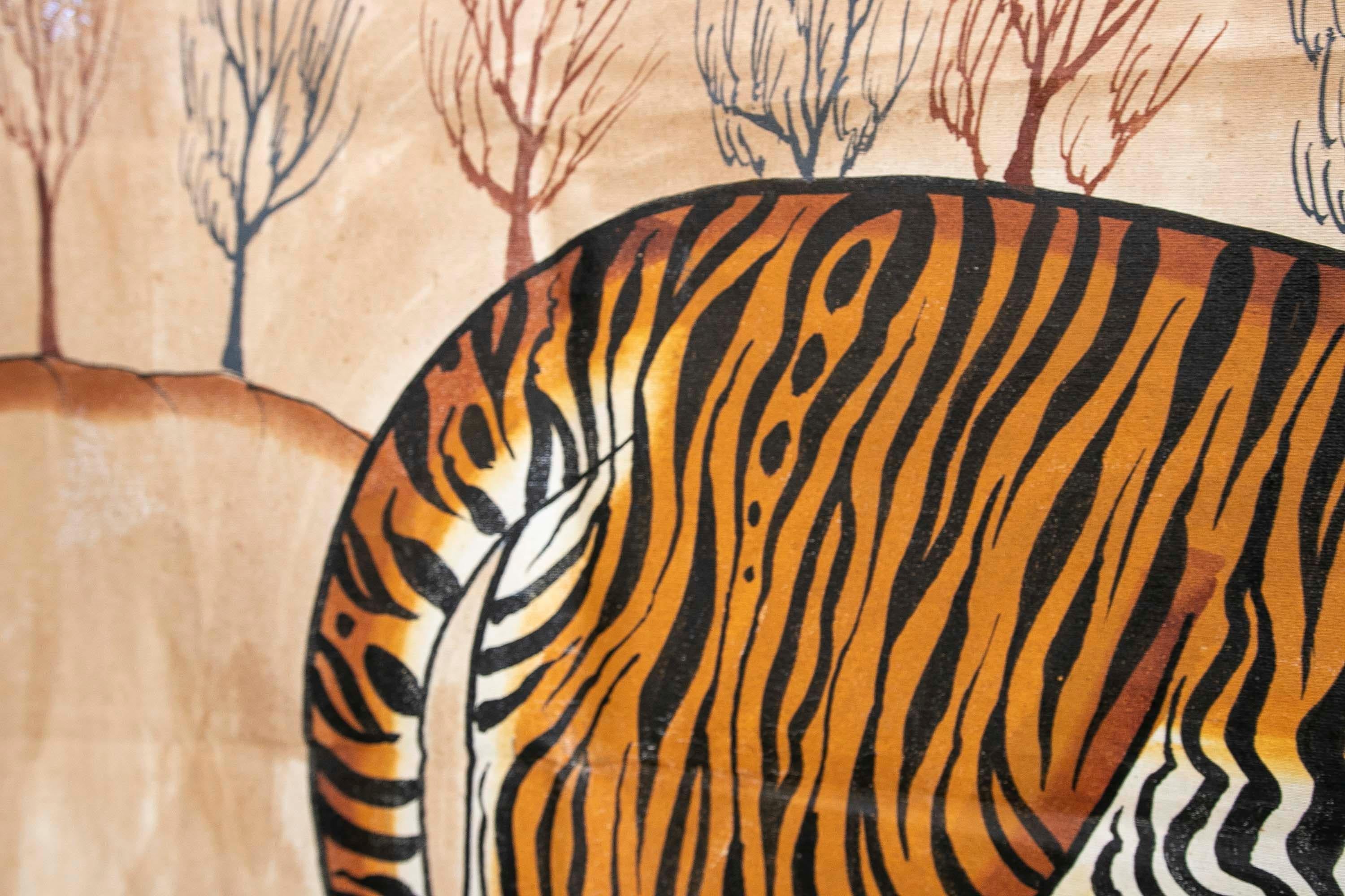 Jaime Parlade, Designer-Handgemälde „Tiger“, Öl auf Leinwand, 1970er Jahre im Angebot 3