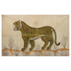 1970s Jaime Parlade Designer Hand Painting "Tiger" Oil on Canvas