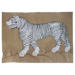 Peinture à l'huile sur toileiger "Tiger" du designer Jaime Parlade des années 1970