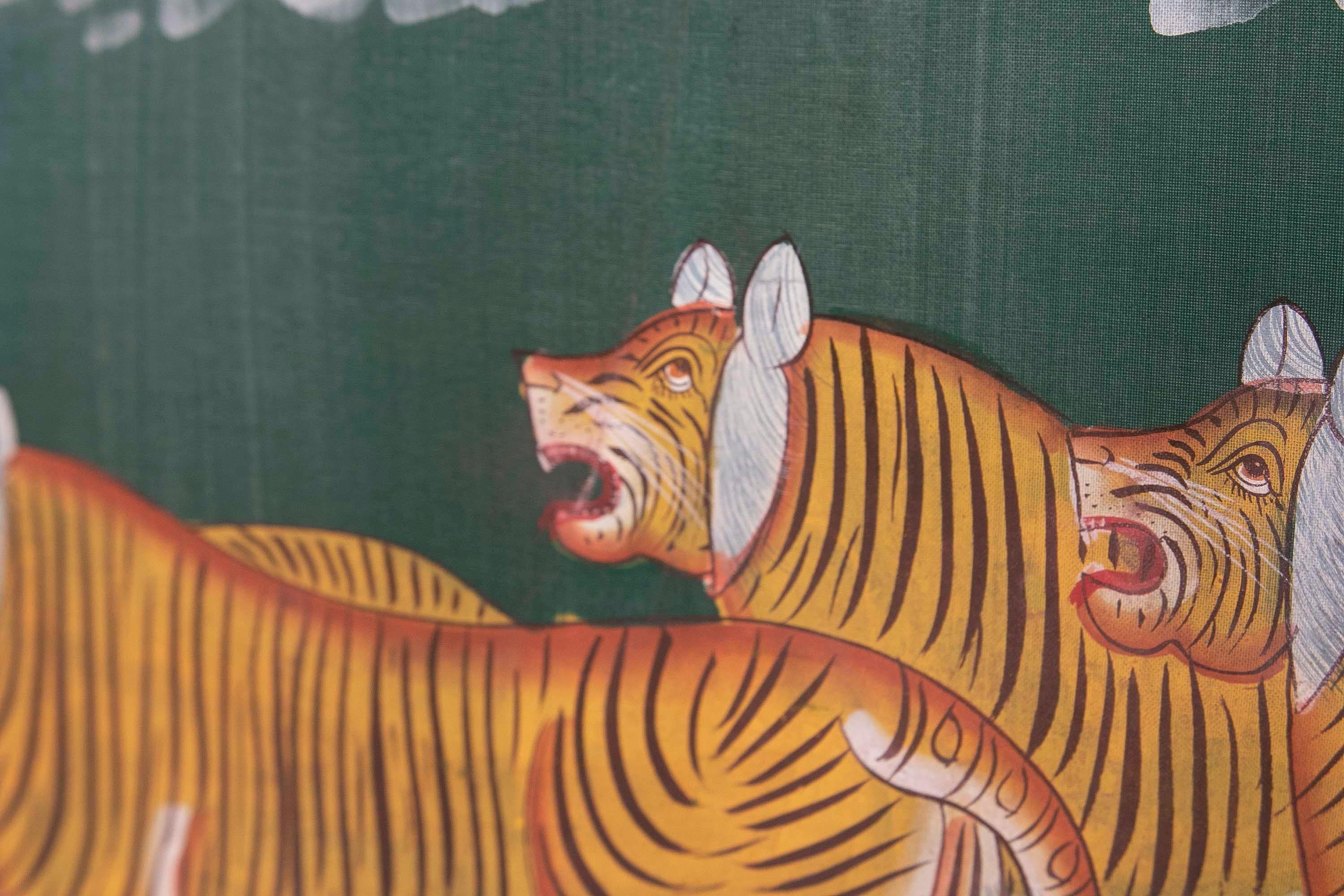 Jaime Parlade, Designer-Handgemälde „Tigers“, Öl auf Leinwand, 1970er Jahre im Angebot 4