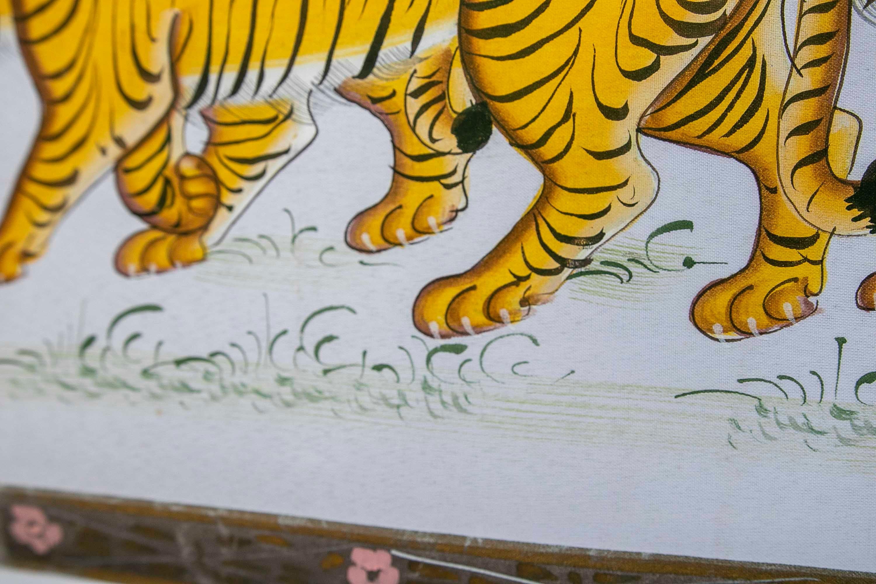 Jaime Parlade, Designer-Handgemälde „Tigers“, Öl auf Leinwand, 1970er Jahre im Angebot 4