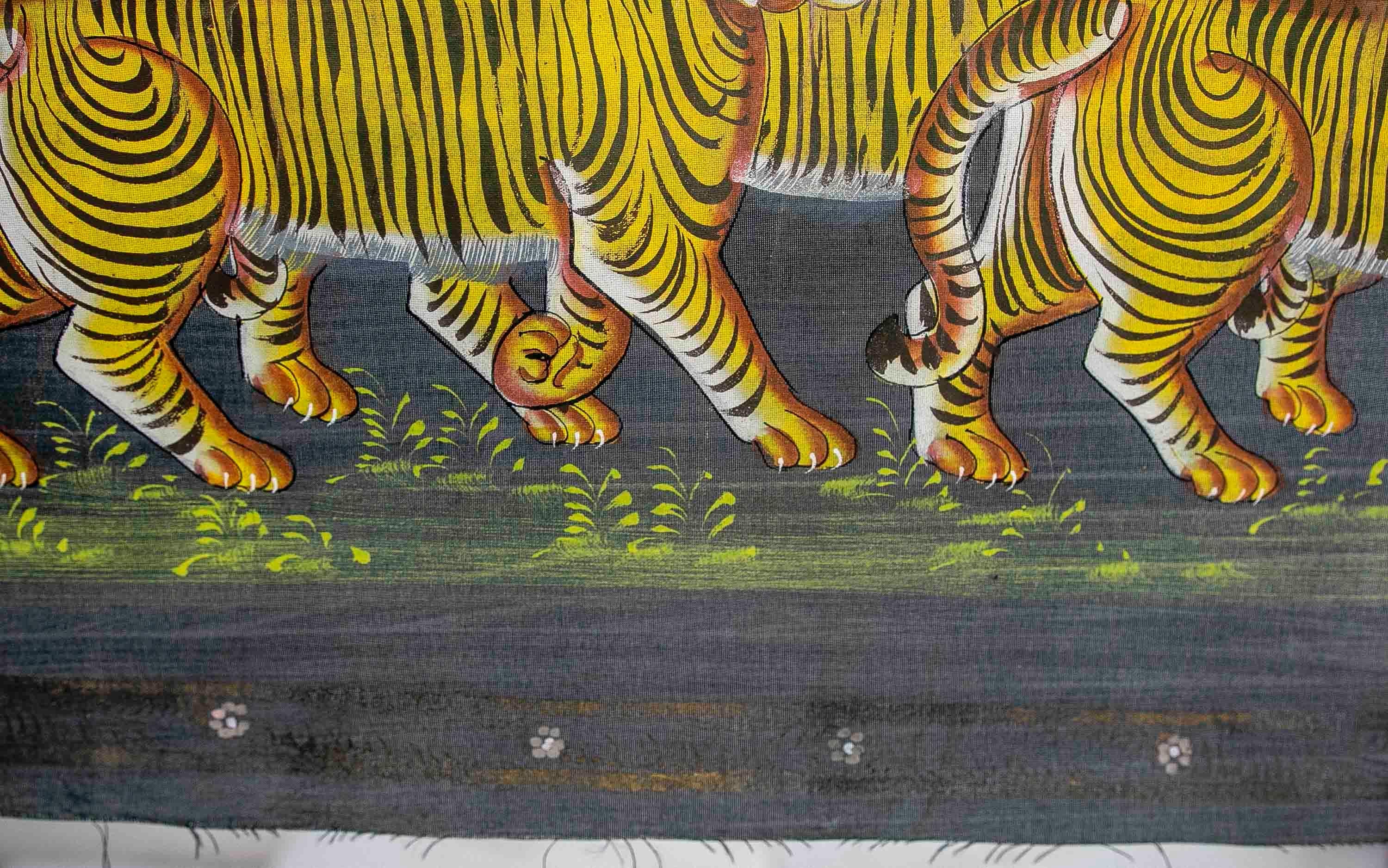Jaime Parlade, Designer-Handgemälde „Tigers“, Öl auf Leinwand, 1970er Jahre im Angebot 5