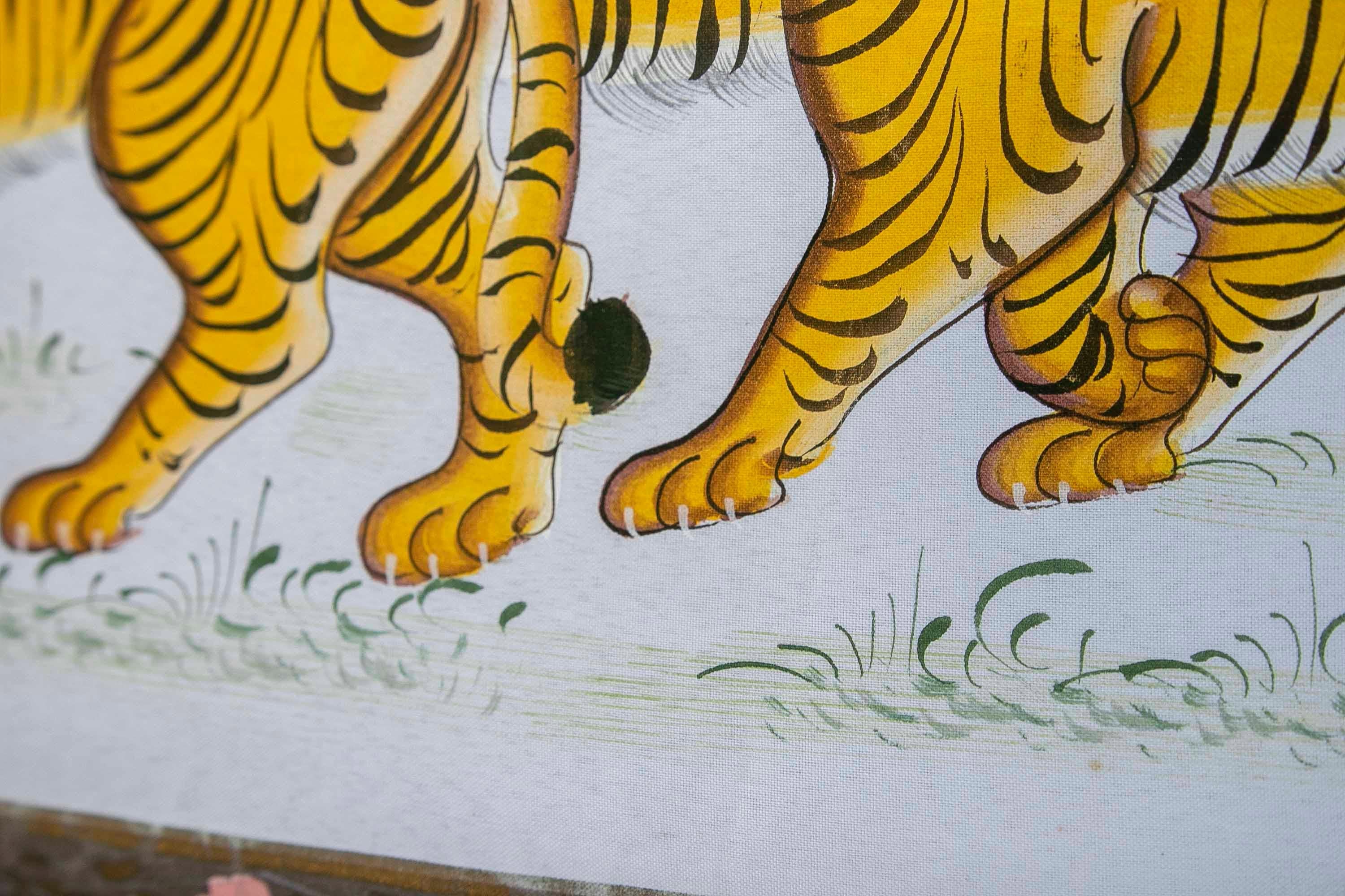 Jaime Parlade, Designer-Handgemälde „Tigers“, Öl auf Leinwand, 1970er Jahre im Angebot 5