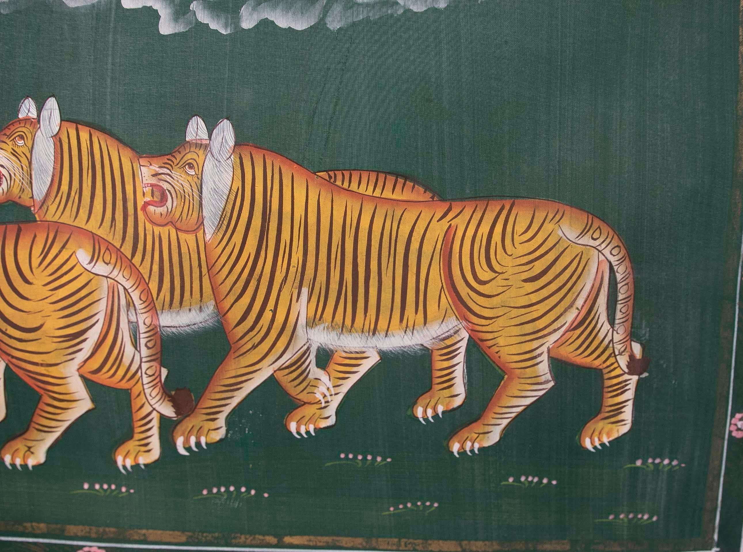 Jaime Parlade, Designer-Handgemälde „Tigers“, Öl auf Leinwand, 1970er Jahre (20. Jahrhundert) im Angebot
