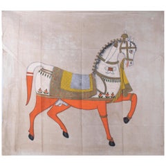 1970s Jaime Parlade Designer Hand Painting "Walking Horse" Oil on Canvas