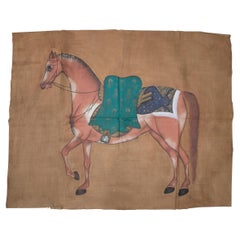 1970s Jaime Parlade Designer Hand Painting "Walking Horse" Oil on Canvas