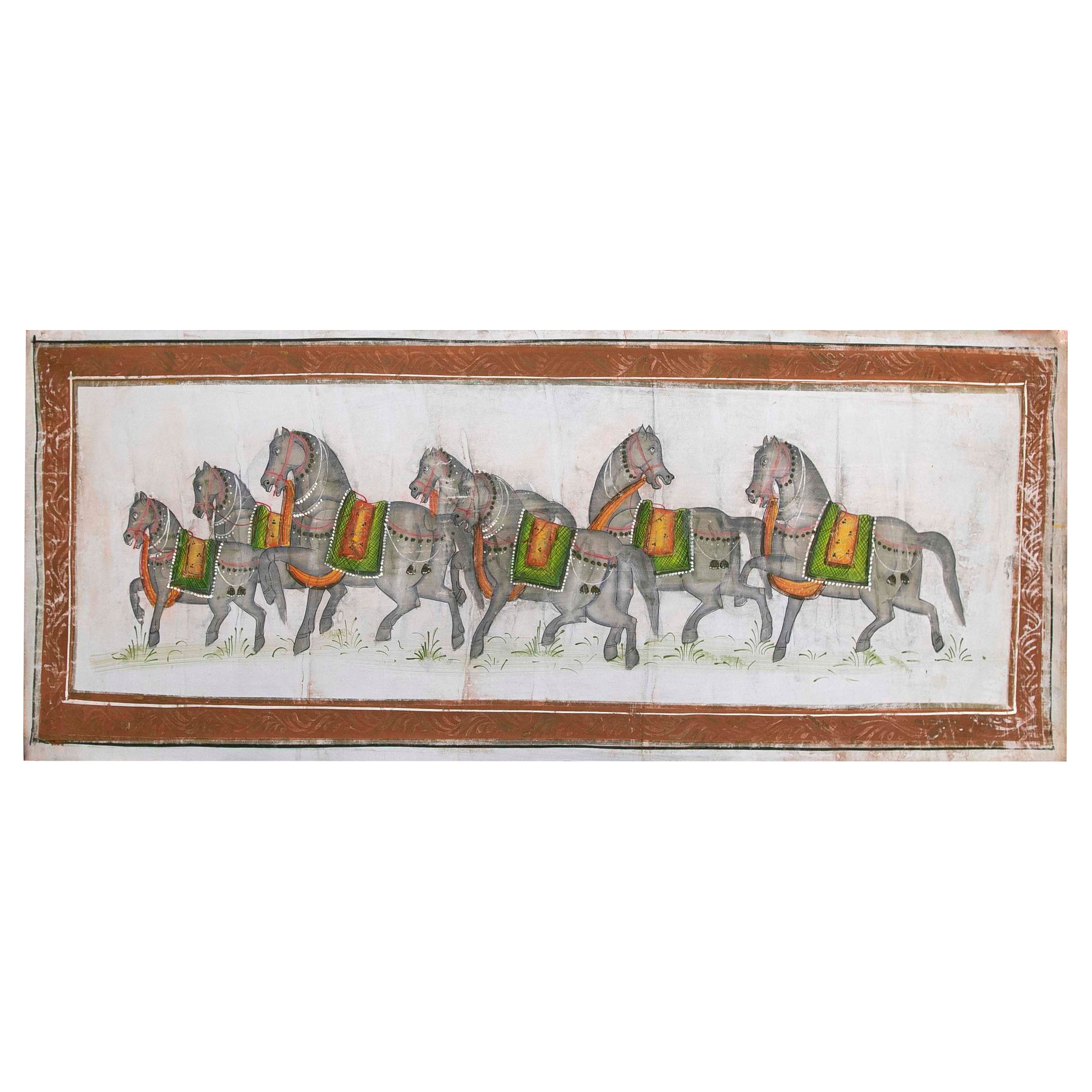 Jaime Parlade Designer-Handgemälde „Walking Horses“, Öl auf Leinwand, Pferd, 1970er Jahre