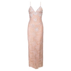 1970's James Galanos Lace Embellished Gown