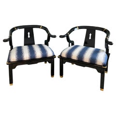 James Mont per Century Furniture, sedie Ming Ming a ferro di cavallo degli anni '70, coppia