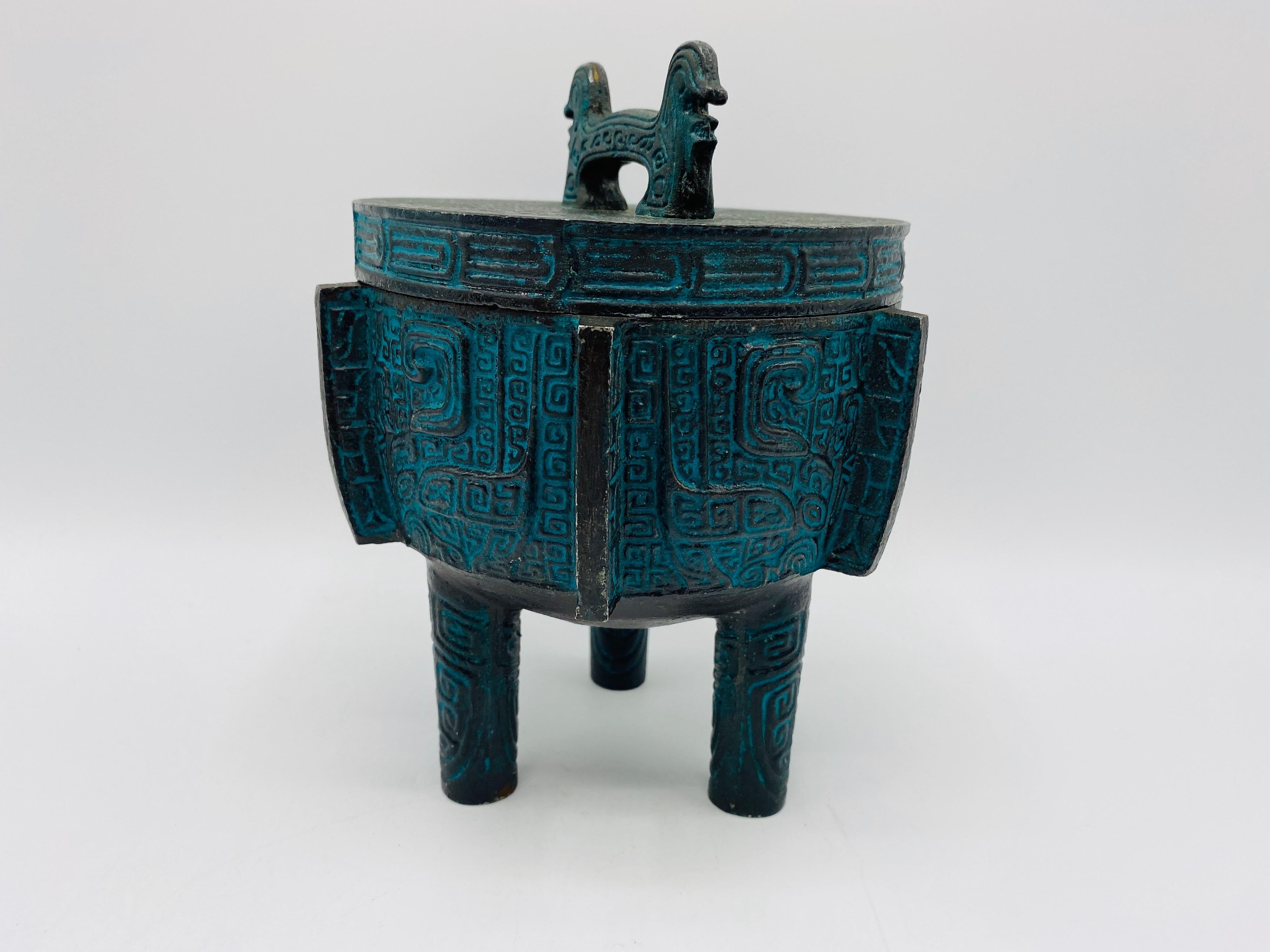 Cast 1970s James Mont Style Mini Ice Bucket or Ashtray For Sale