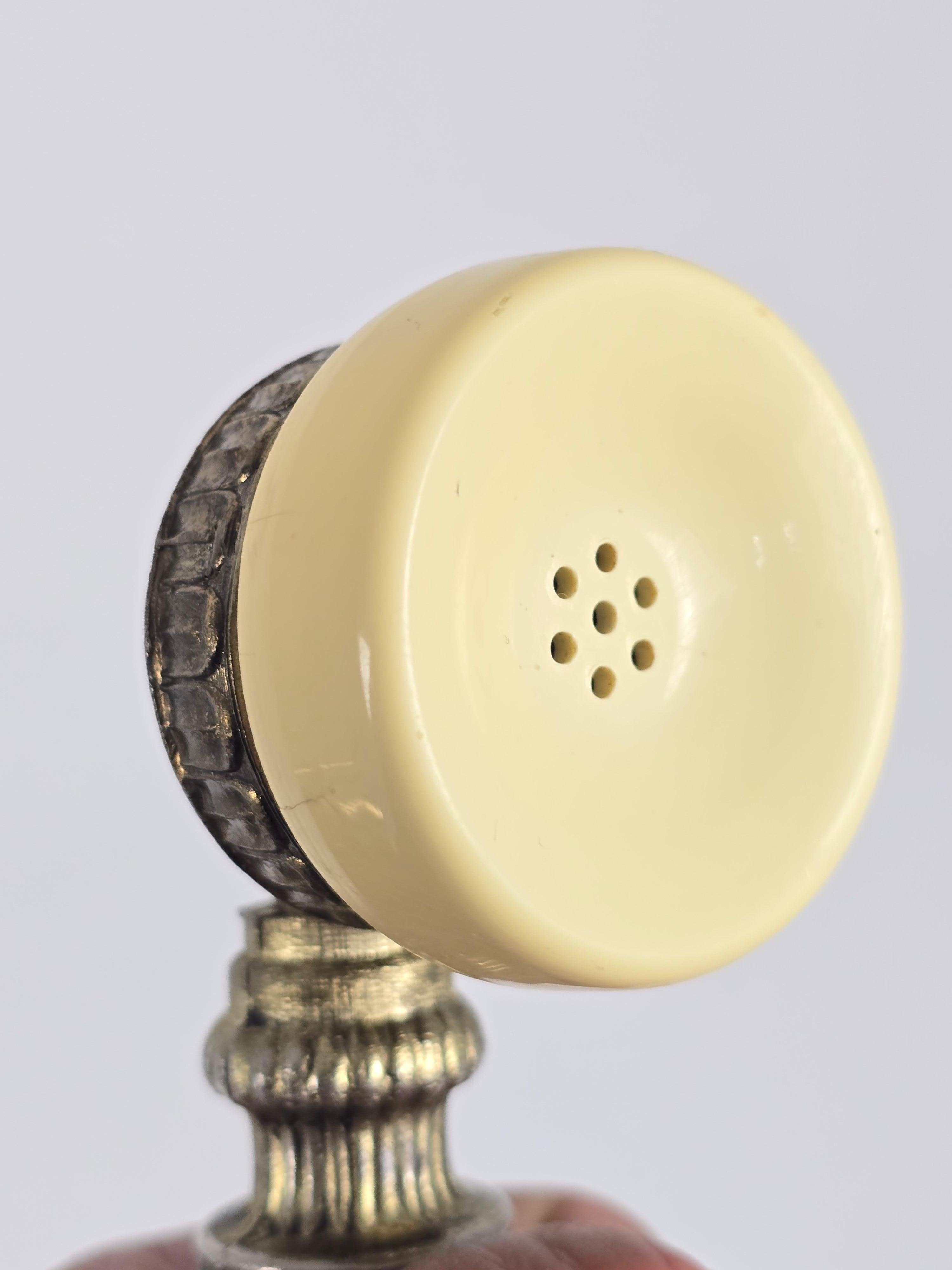 1970s James Mont Style Thick Brass Tall Standing Rotary Phone For Sale 4