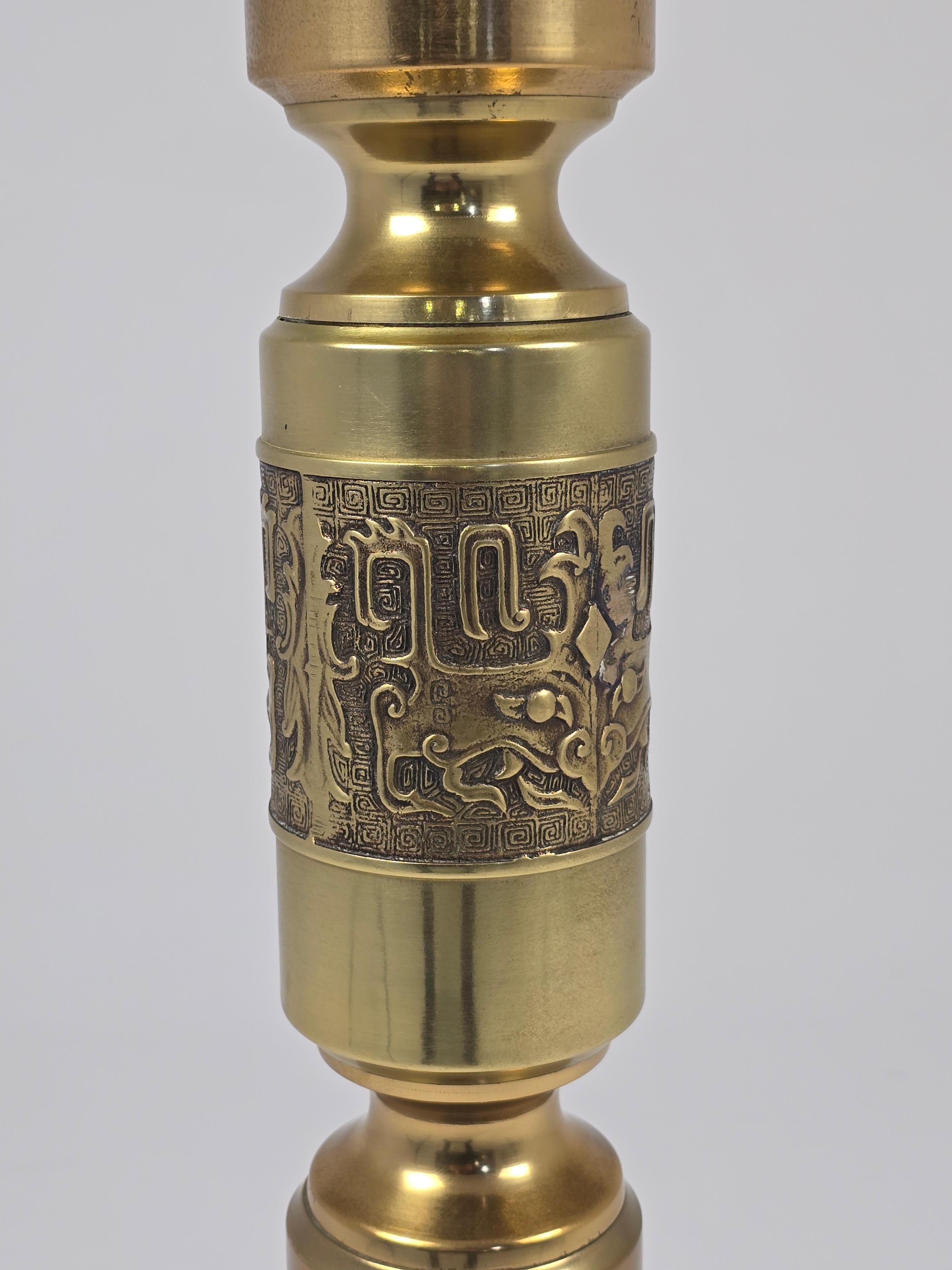 1970s James Mont Style Thick Brass Tall Standing Rotary Phone For Sale 7