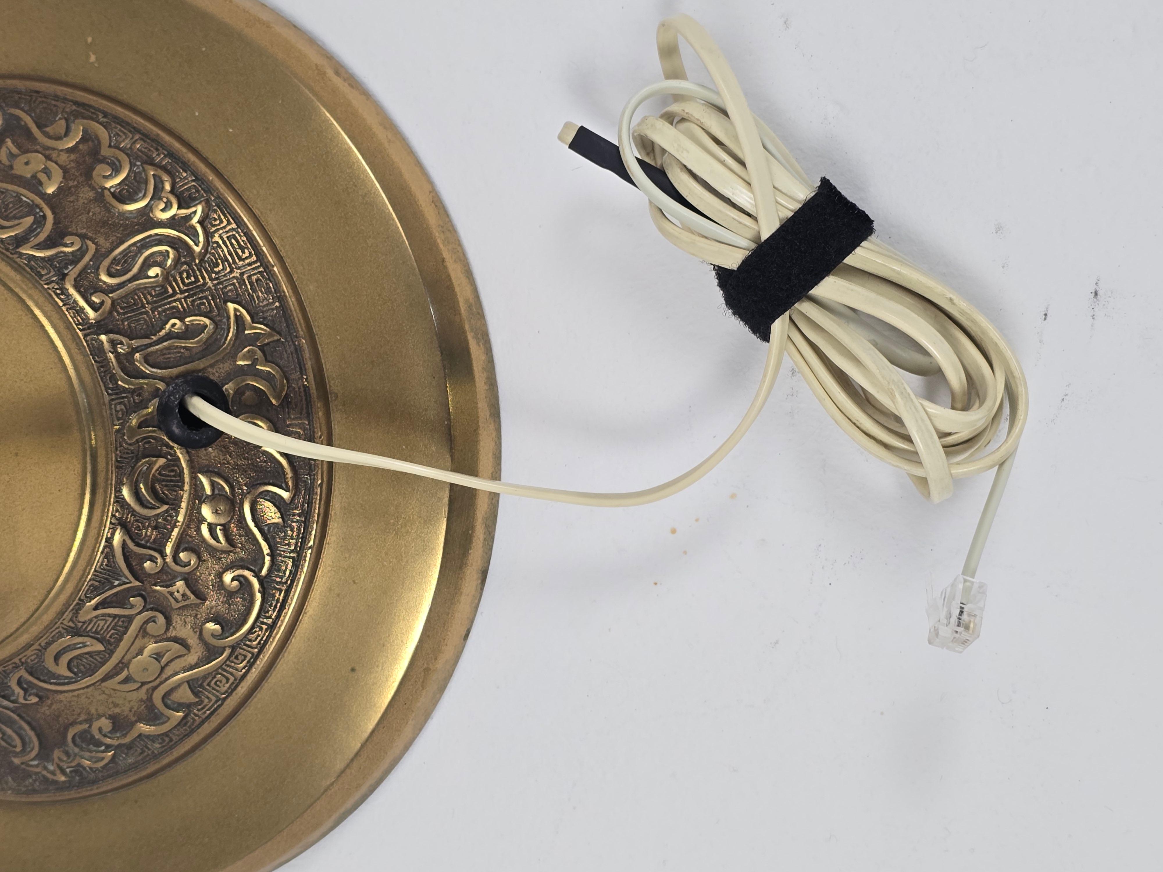 1970s James Mont Style Thick Brass Tall Standing Rotary Phone For Sale 9