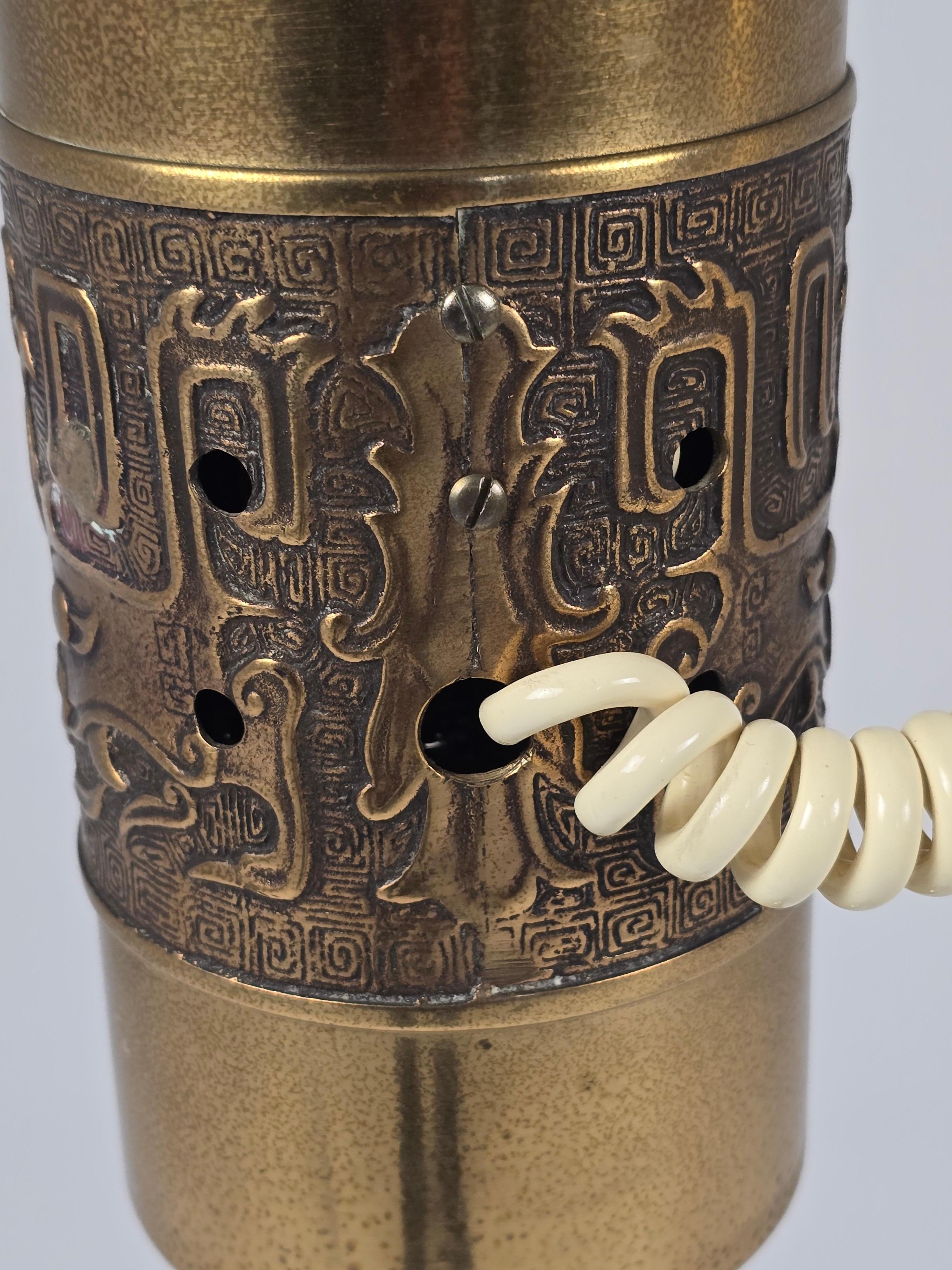 1970s James Mont Style Thick Brass Tall Standing Rotary Phone For Sale 10