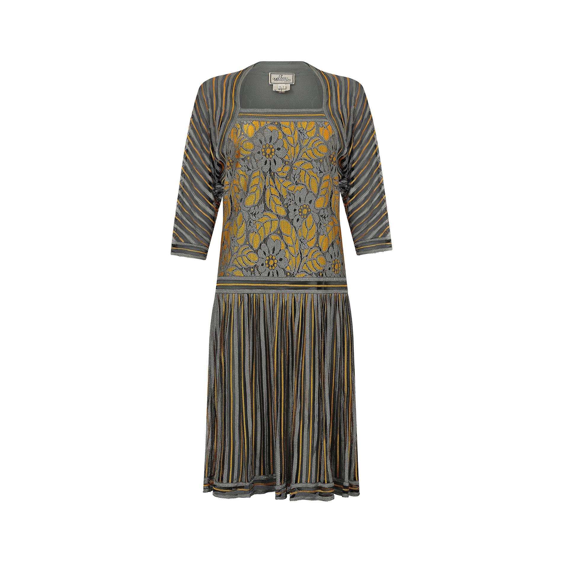 1970s Janice Wainwright 1920s style flapper dress.  This is a wonderful example of Janice Wainwright's early work which is highly sort after by collectors and museums alike.  She founded her own company in 1970 after working for Simon Massey and