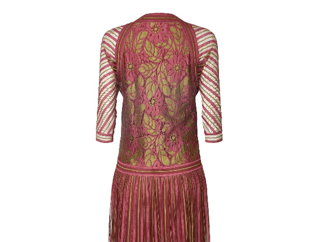  Janice Wainwright Flapper-Kleid im Stil der 1920er Jahre in Rosa und Gold Damen im Angebot