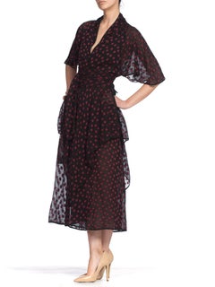 1970's Janice Wainwright Silk Chiffon Dress