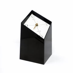 1970s, Japanese Black Lucite Clock by Grace