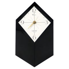 1970s, Japanese Black Lucite Clock by Grace