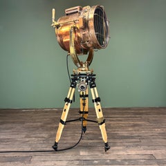 1970's Japanese Brass Industrial Signalling Lamp Tripod by Shonan Kosakusho