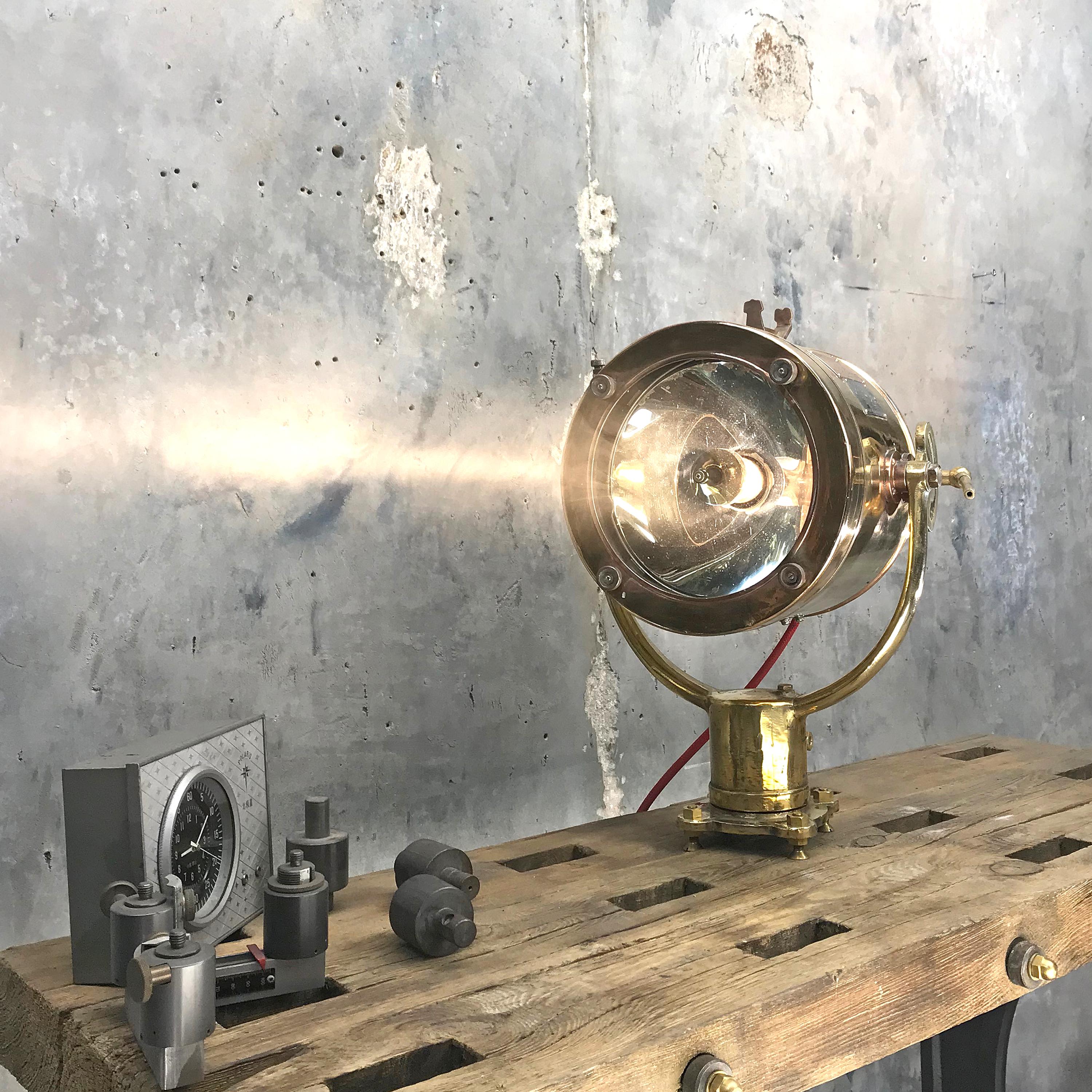 1970s Japanese Brass Signalling Projector Lamp, Shonan Kosakusho Tokyo 3