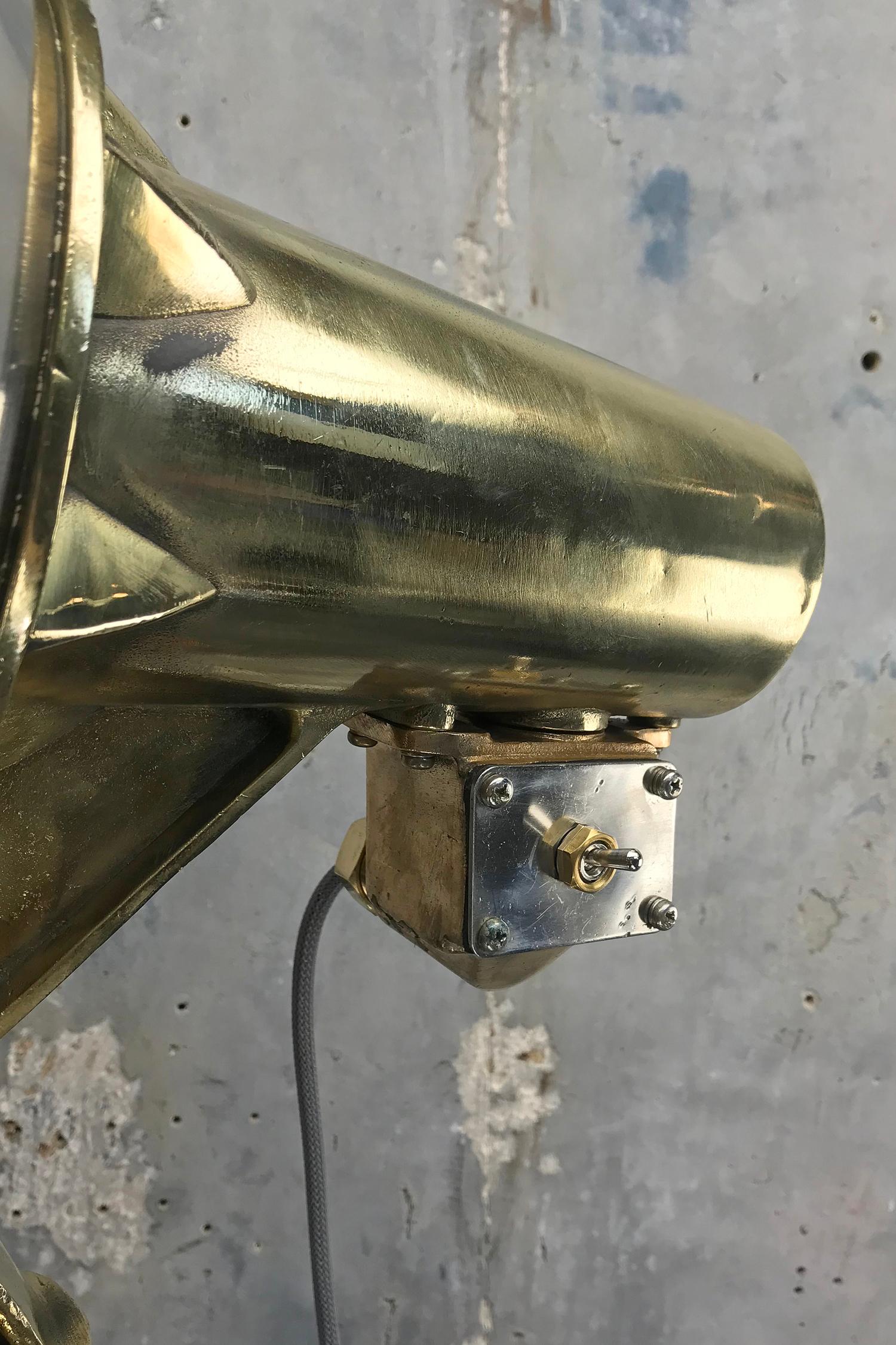 1970s Japanese Industrial Brass, Bronze and Stainless Steel Search Light Tripod 8