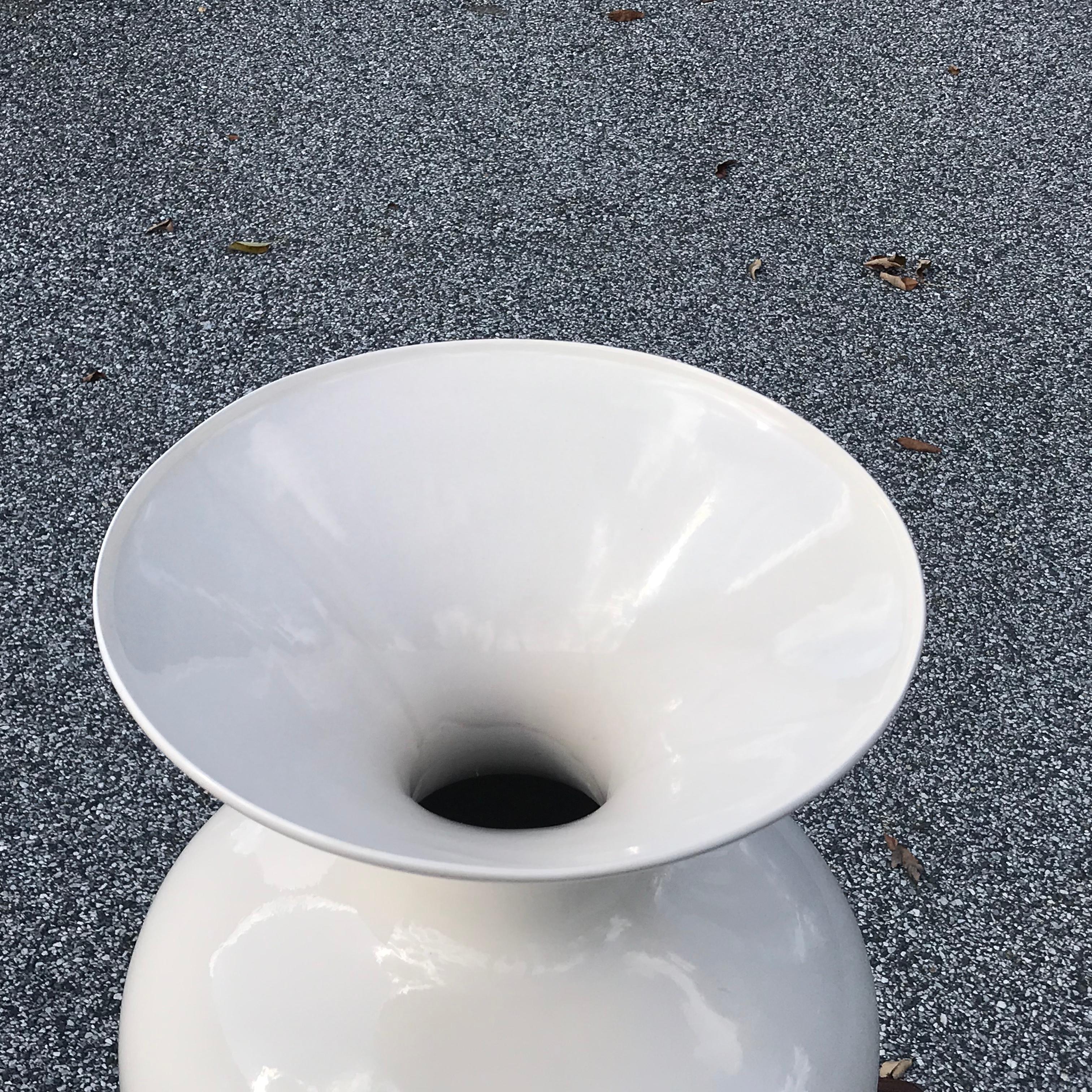 1970's Jaru Monumental White Ceramic Vase For Sale 4