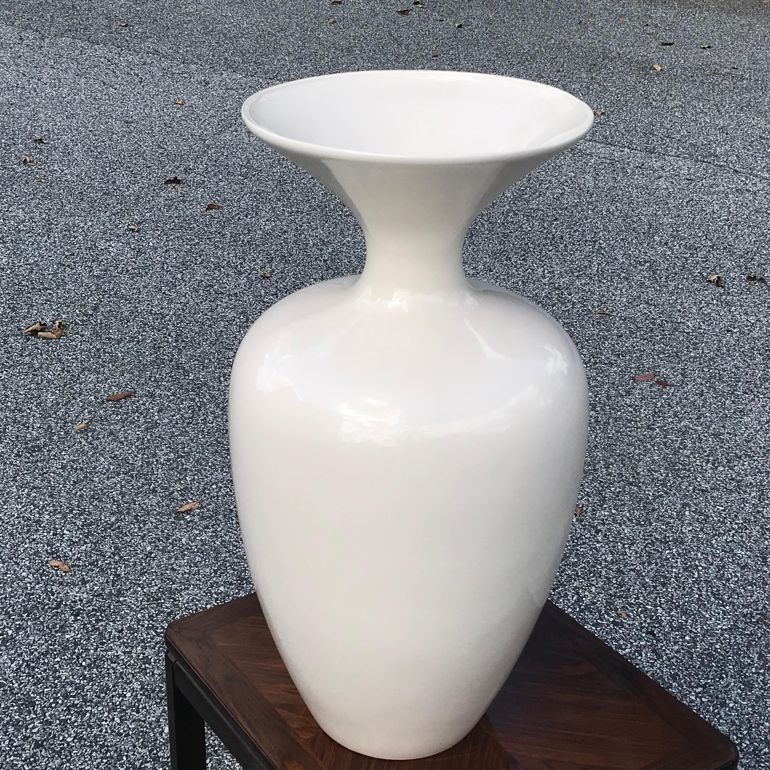 1970's Jaru Monumental White Ceramic Vase For Sale 3