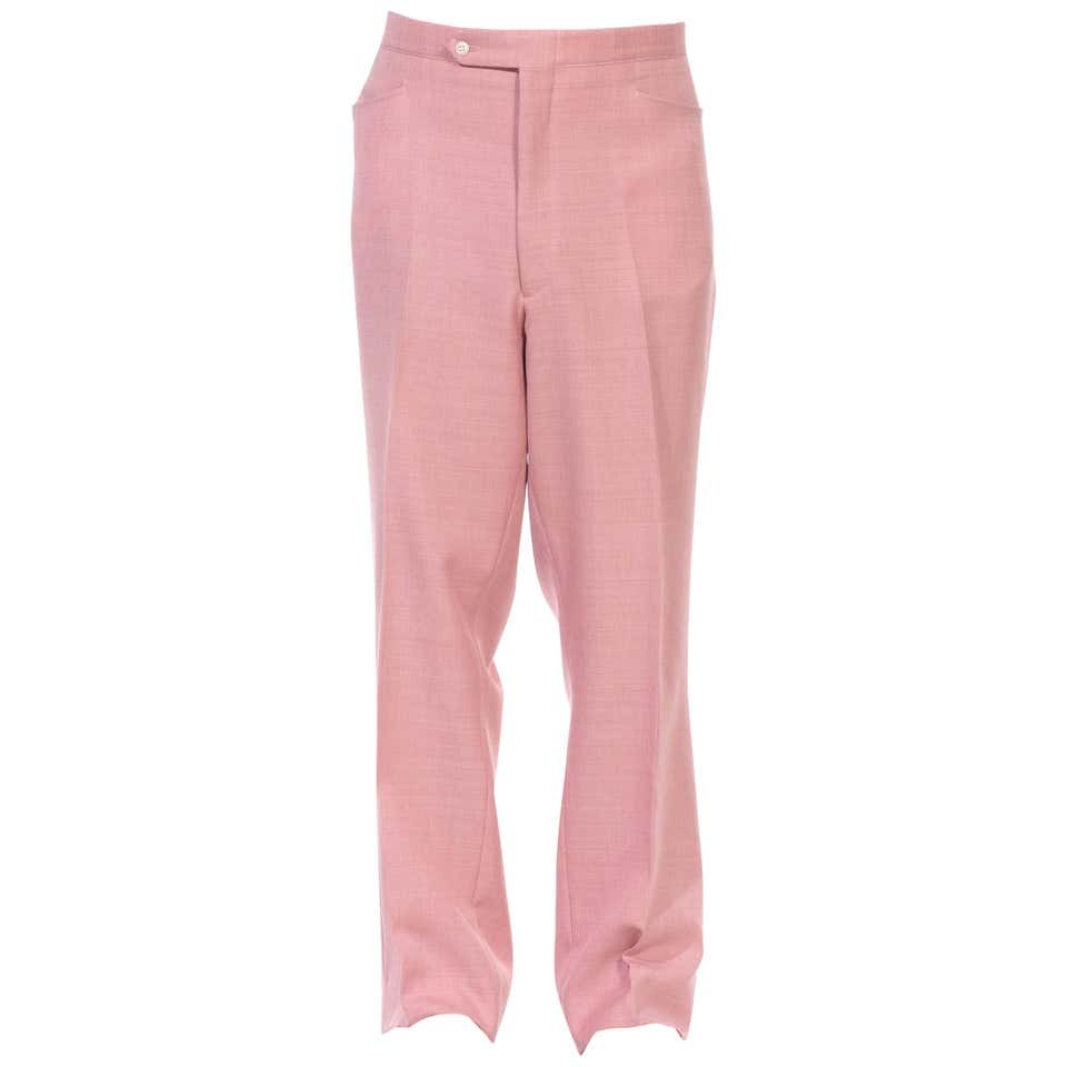 1970S JAYMAR SANS A BELT Light Pink Polyester Men's Pants For Sale at