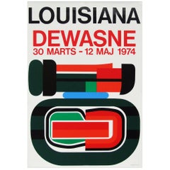 Vintage 1970s Jean Dewasne Exhibition Poster Pop Art Design
