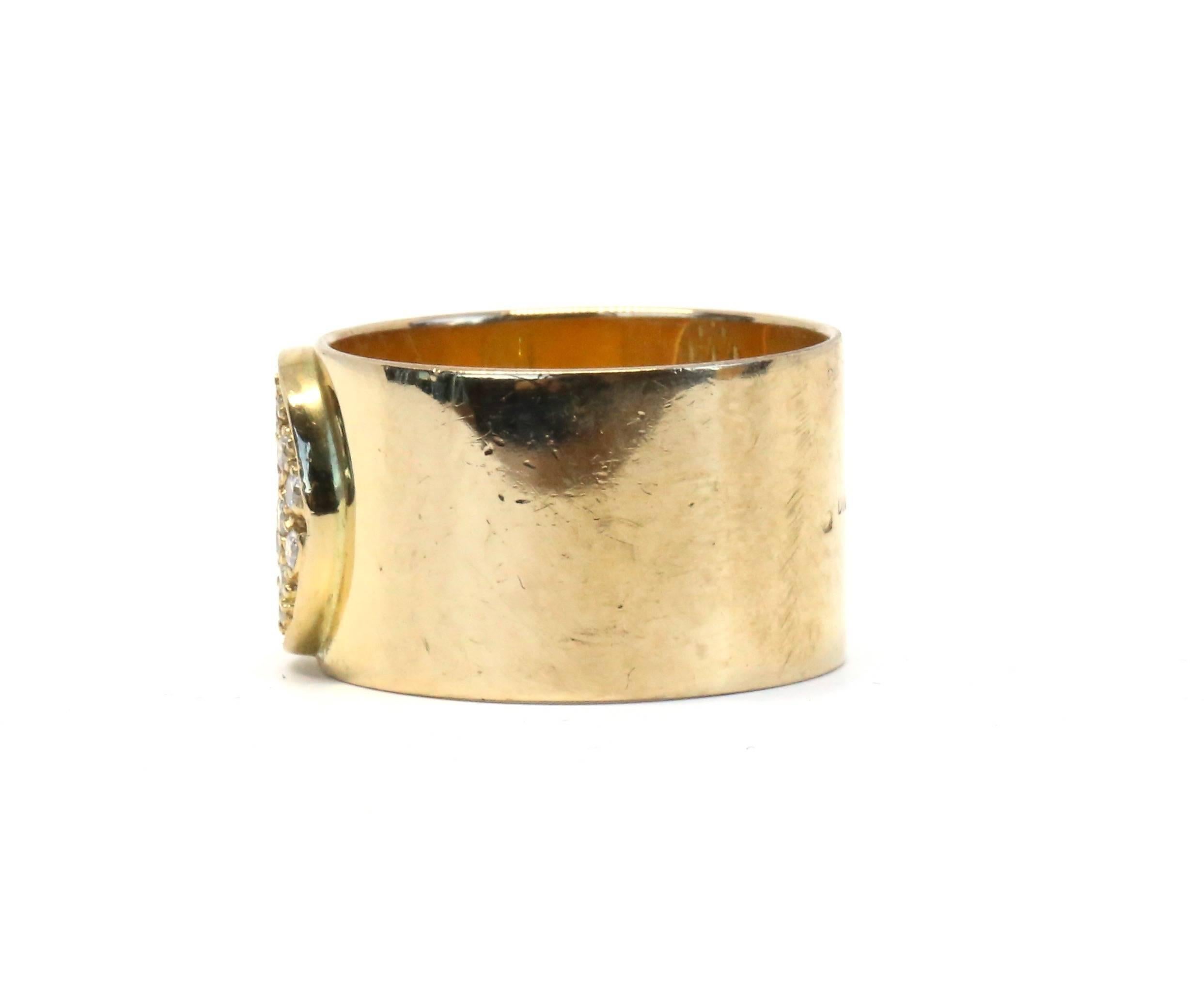 Women's or Men's 1970s Jean Dinh Van Anthea Diamond 18 Karat Gold Ring