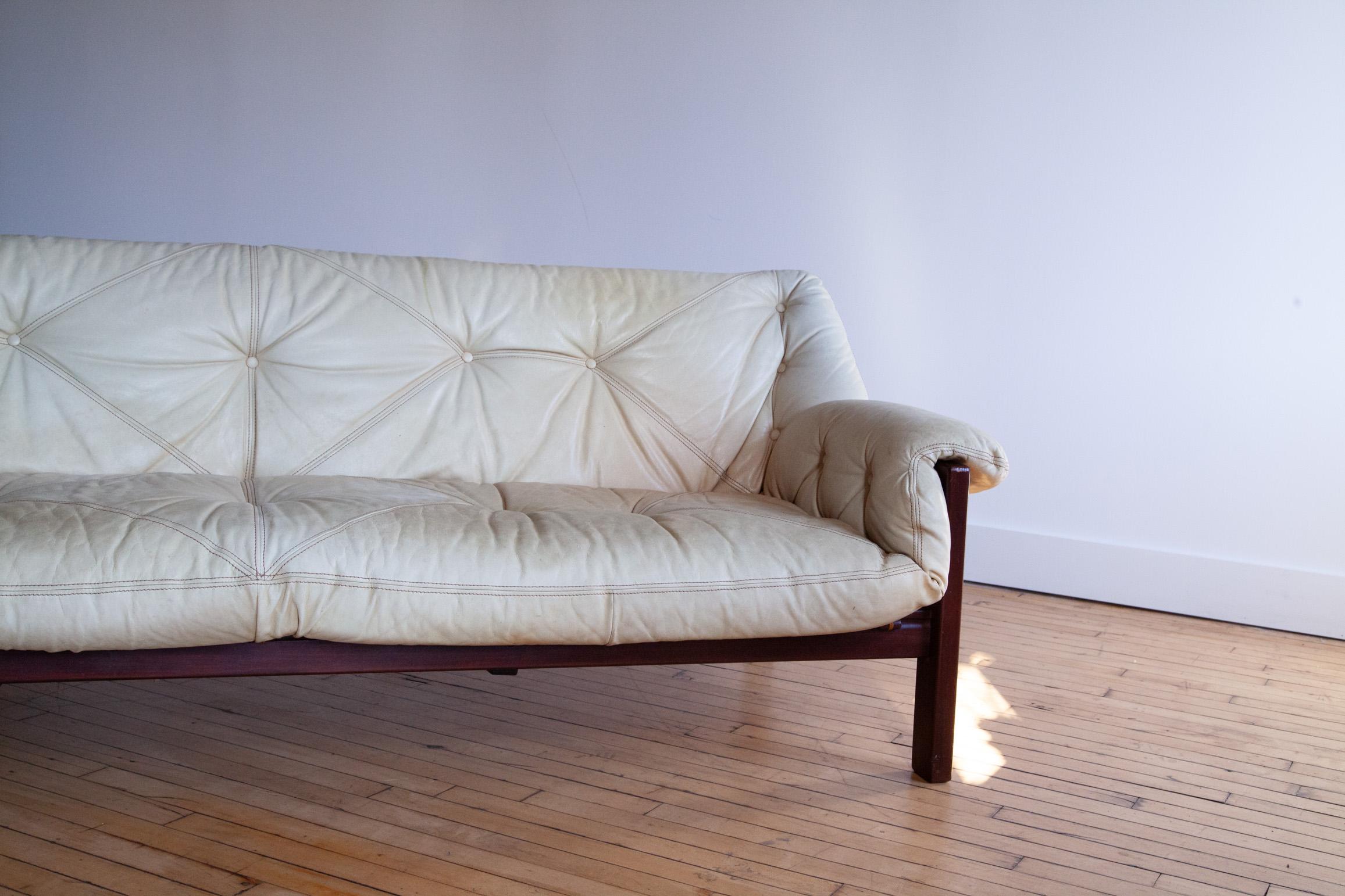 Modern 1970s Jean Gillon Sofa And Ottoman from Brazil
