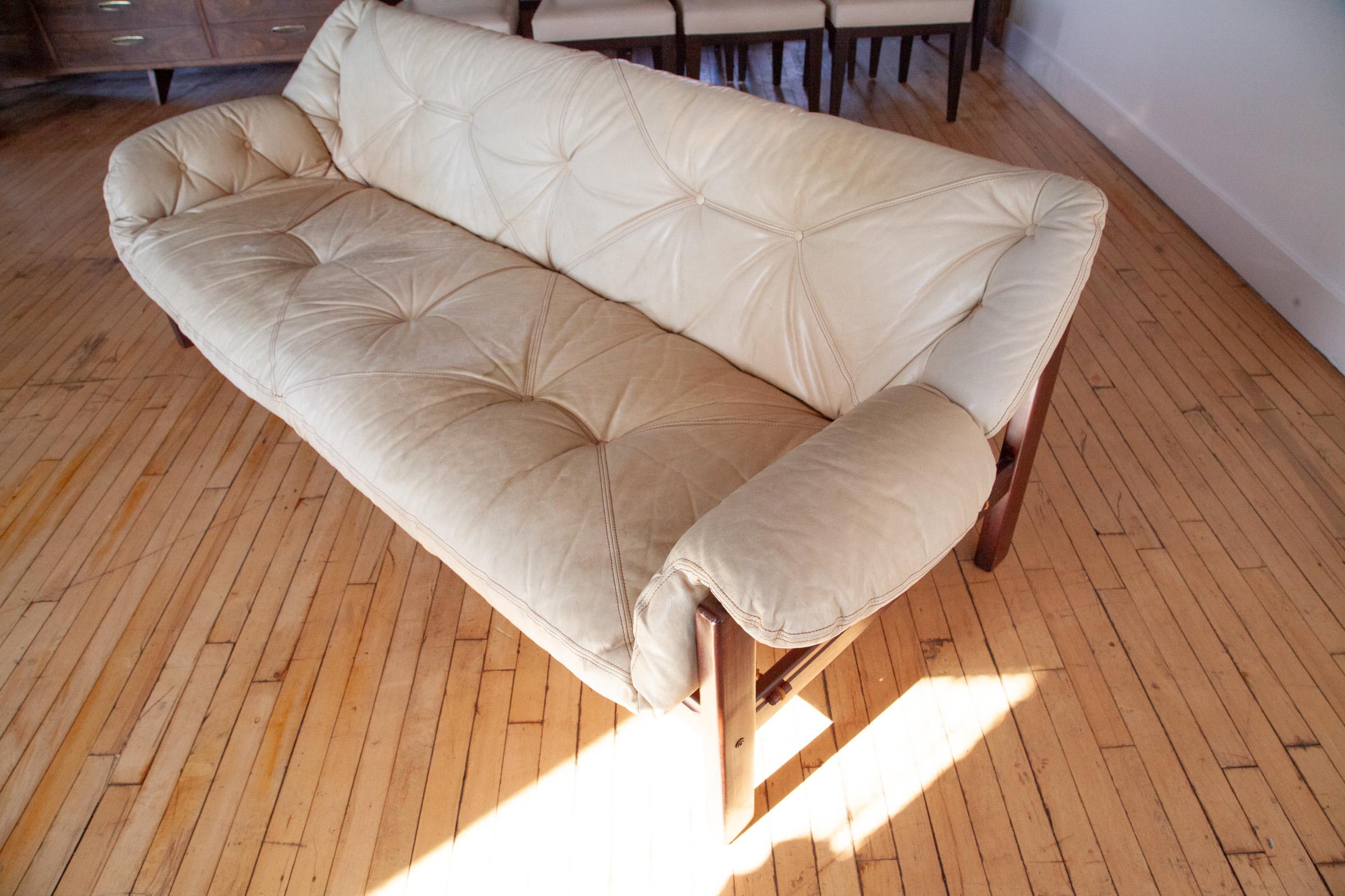 1970s Jean Gillon Sofa And Ottoman from Brazil In Good Condition In Philadelphia, PA